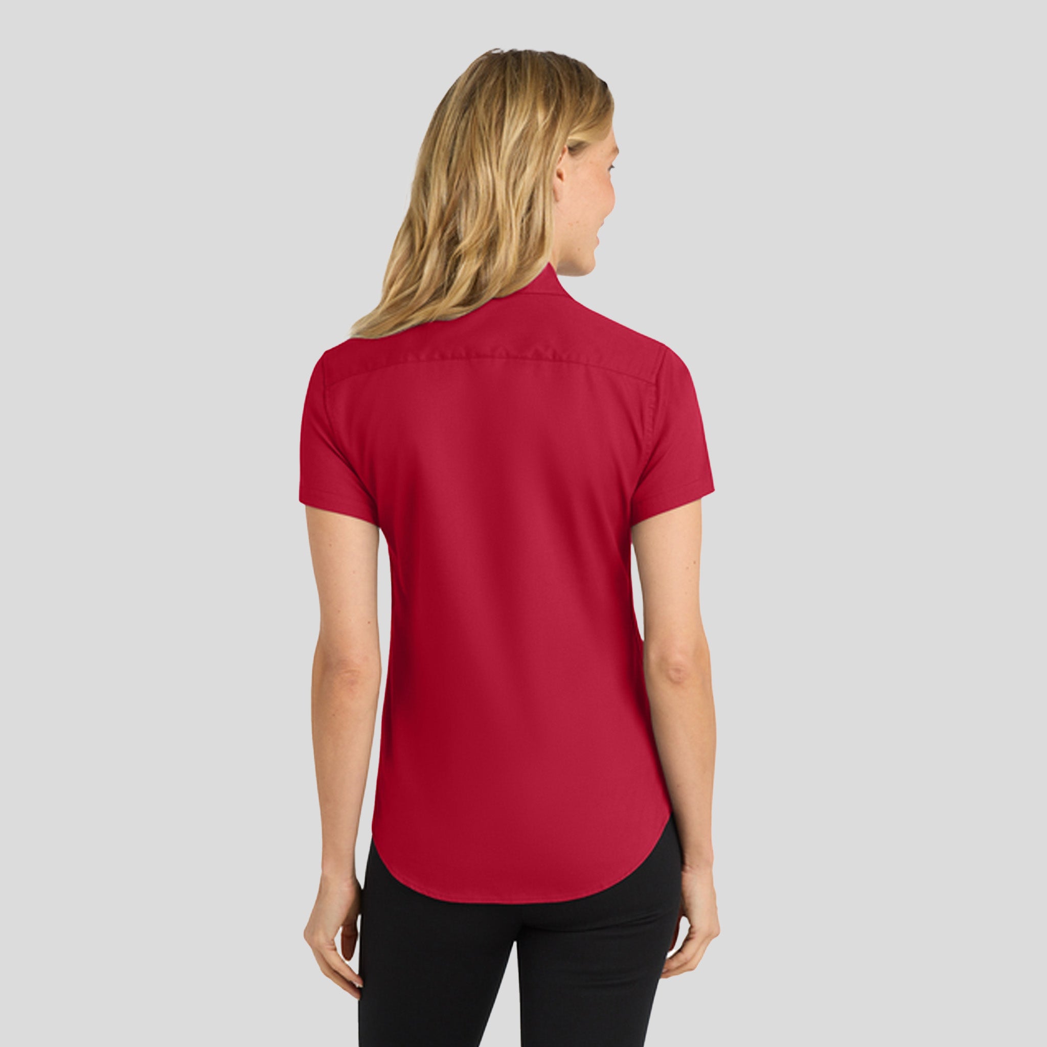 Women's Short Sleeve Easy Care Shirt | Red/Light Stone