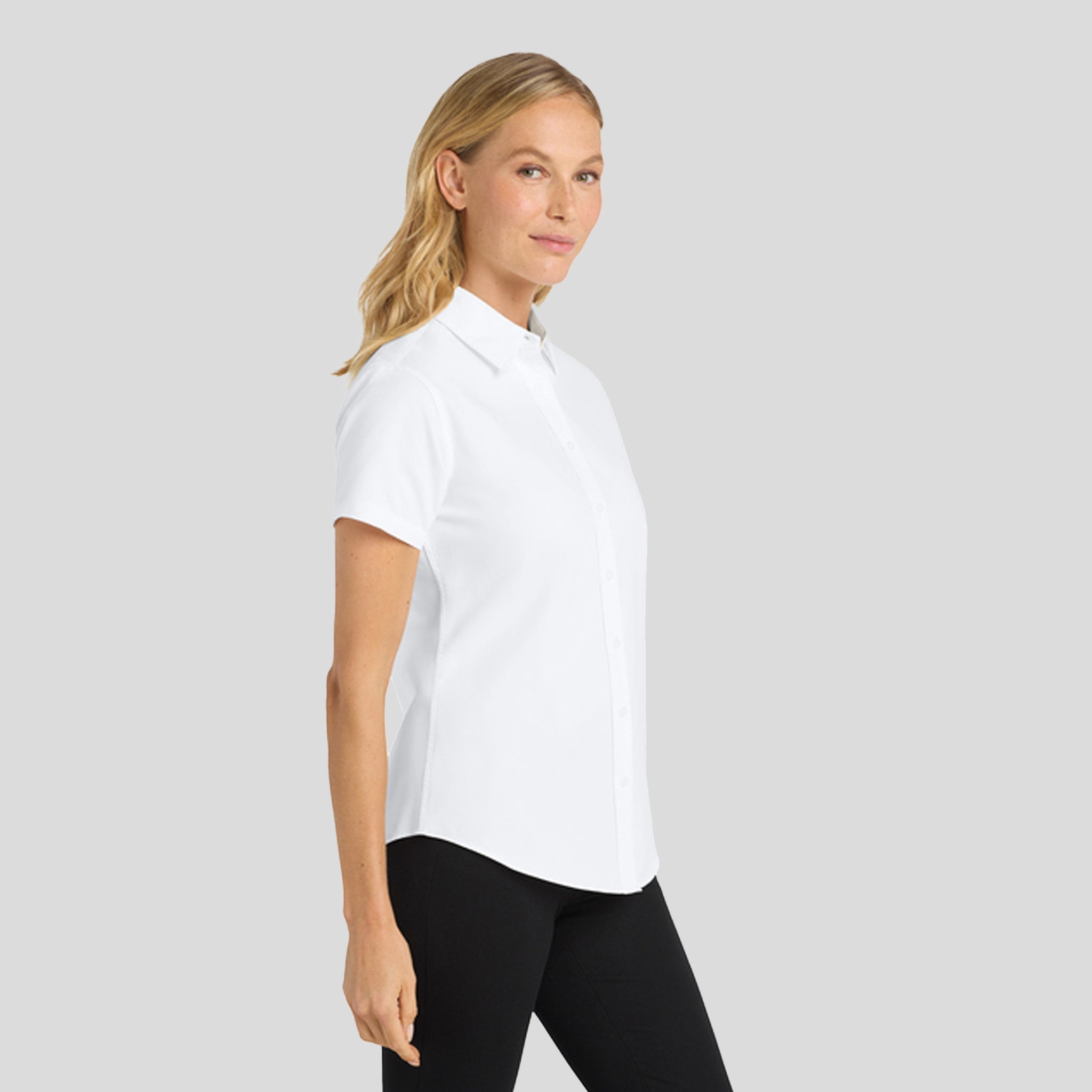 Women's Short Sleeve Easy Care Shirt | White/Light Stone