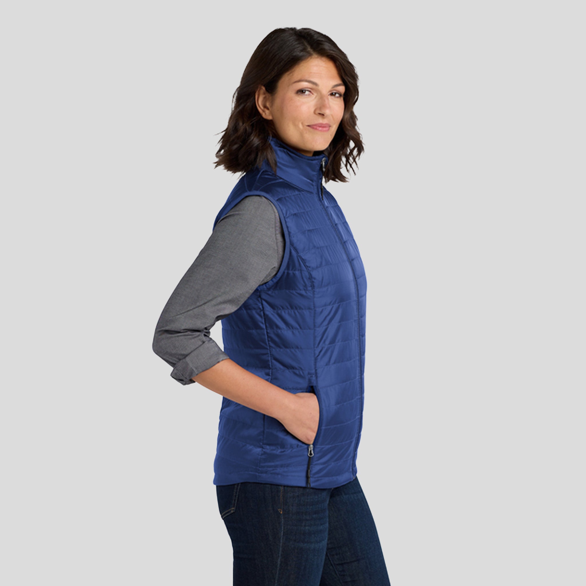 Women's Packable Puffy Vest | Colbalt Blue