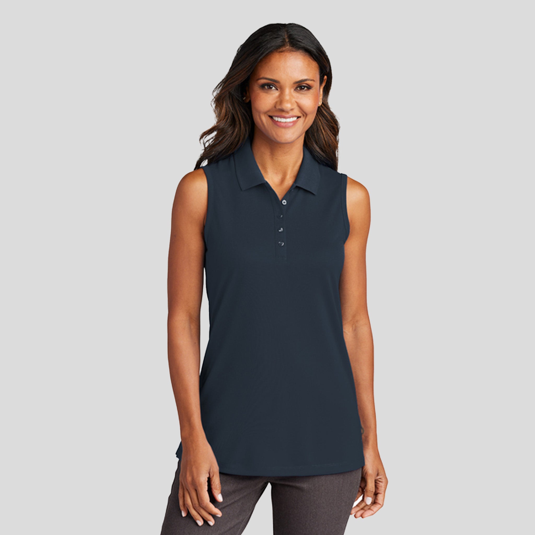 Women's Dry Zoneยฎ UV Micro-Mesh Sleeveless Polo | River Blue Navy
