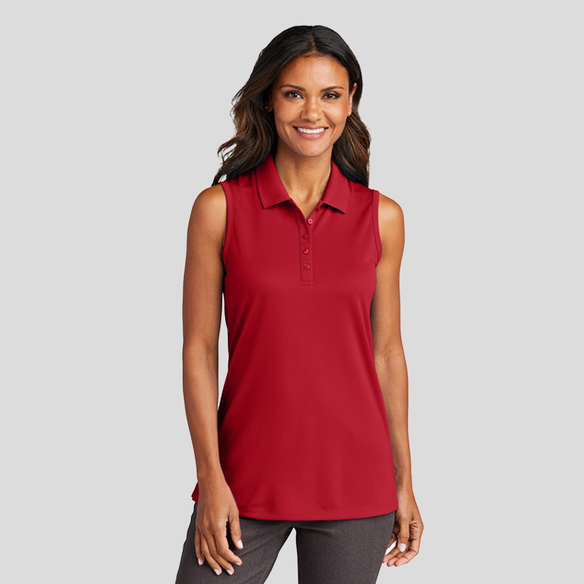 Women's Dry Zoneยฎ UV Micro-Mesh Sleeveless Polo | Rich Red
