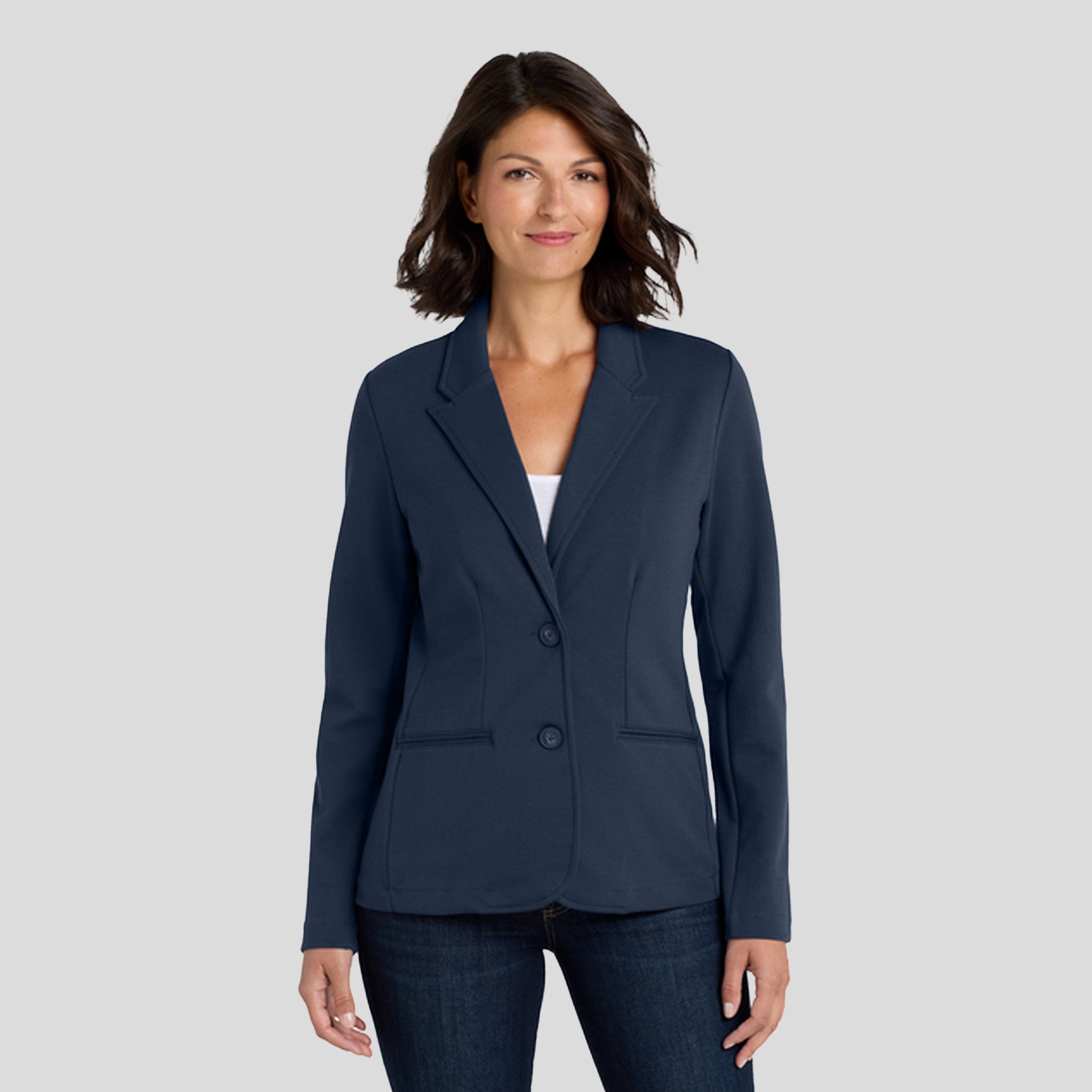 Women's Knit Blazer | Deep Navy