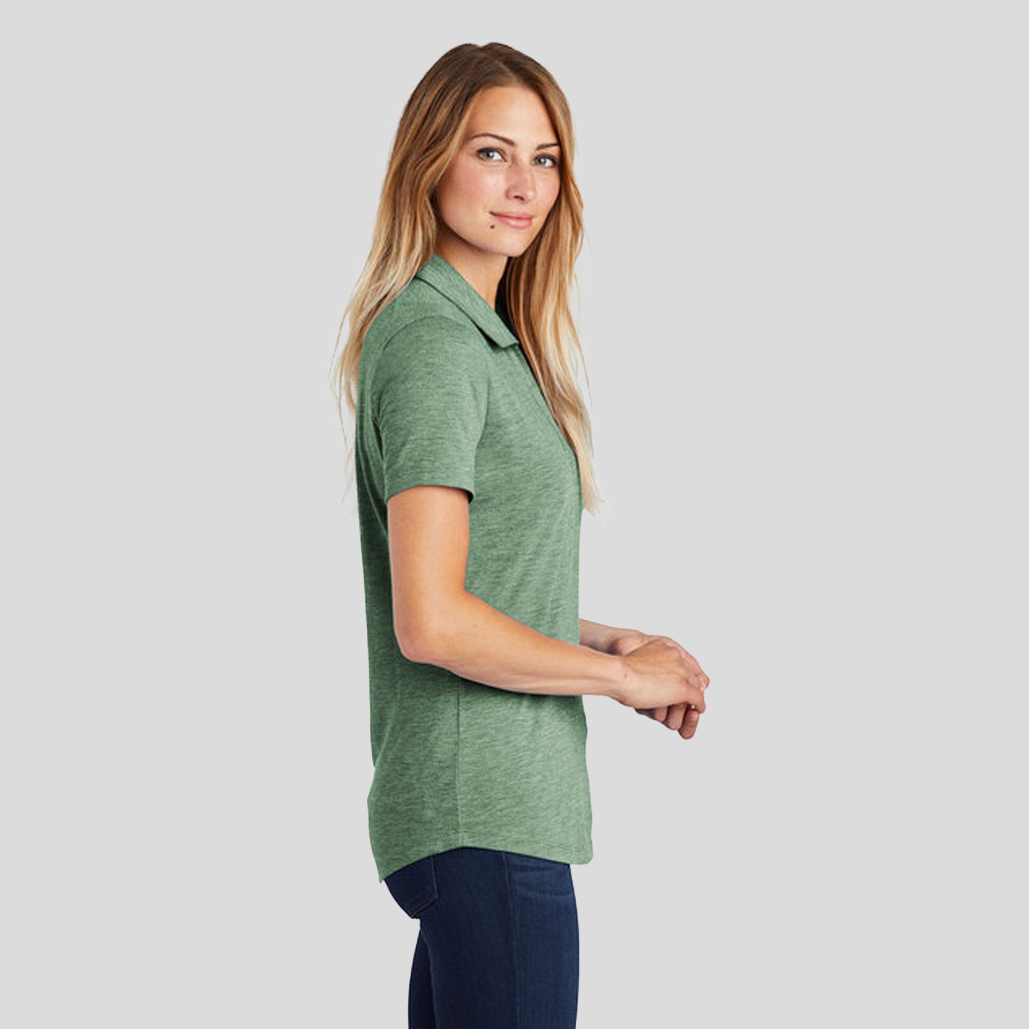 Women's PosiCharge ® Tri-Blend Wicking Polo | Forest Green Heather