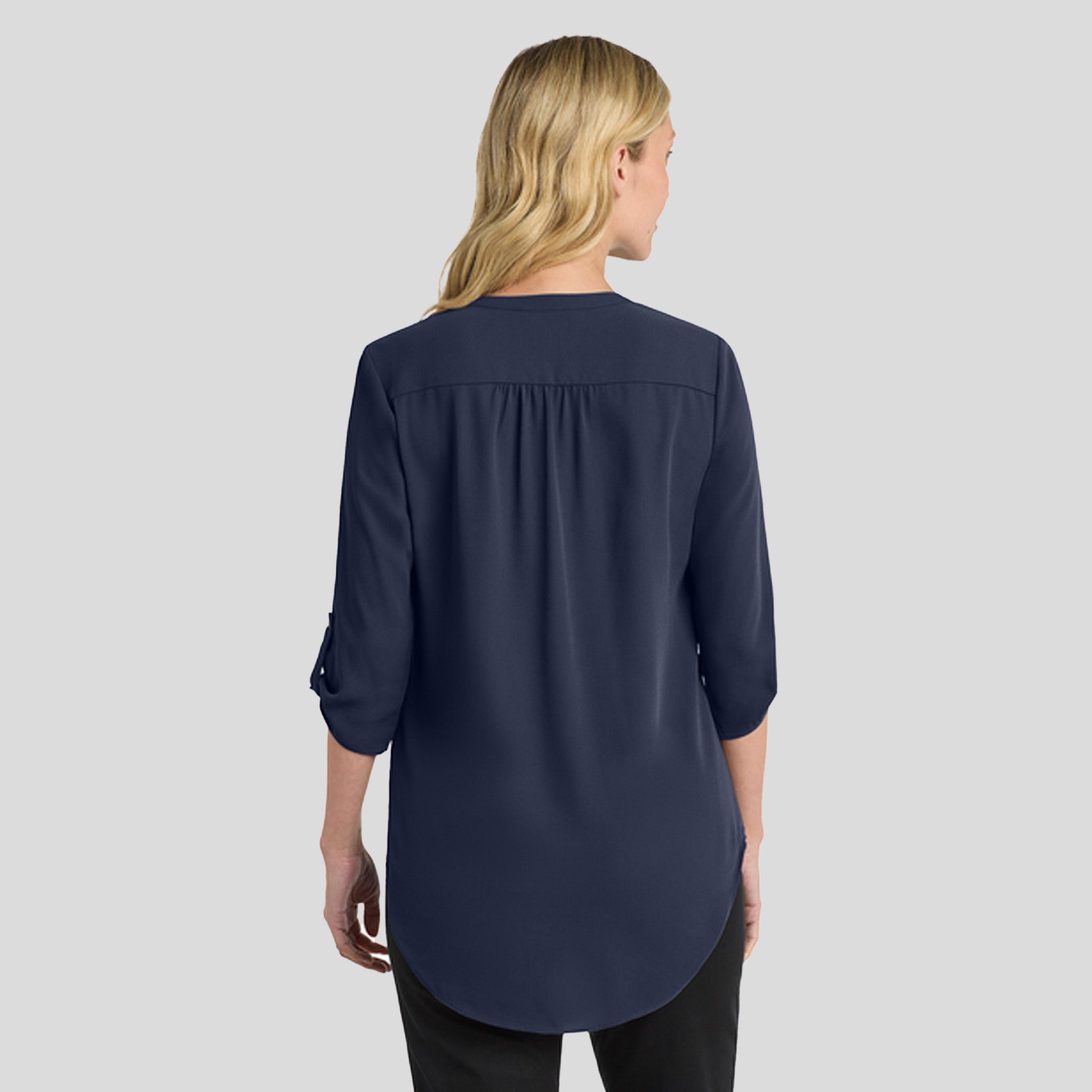 Women's 3/4-Sleeve Tunic Blouse | Navy