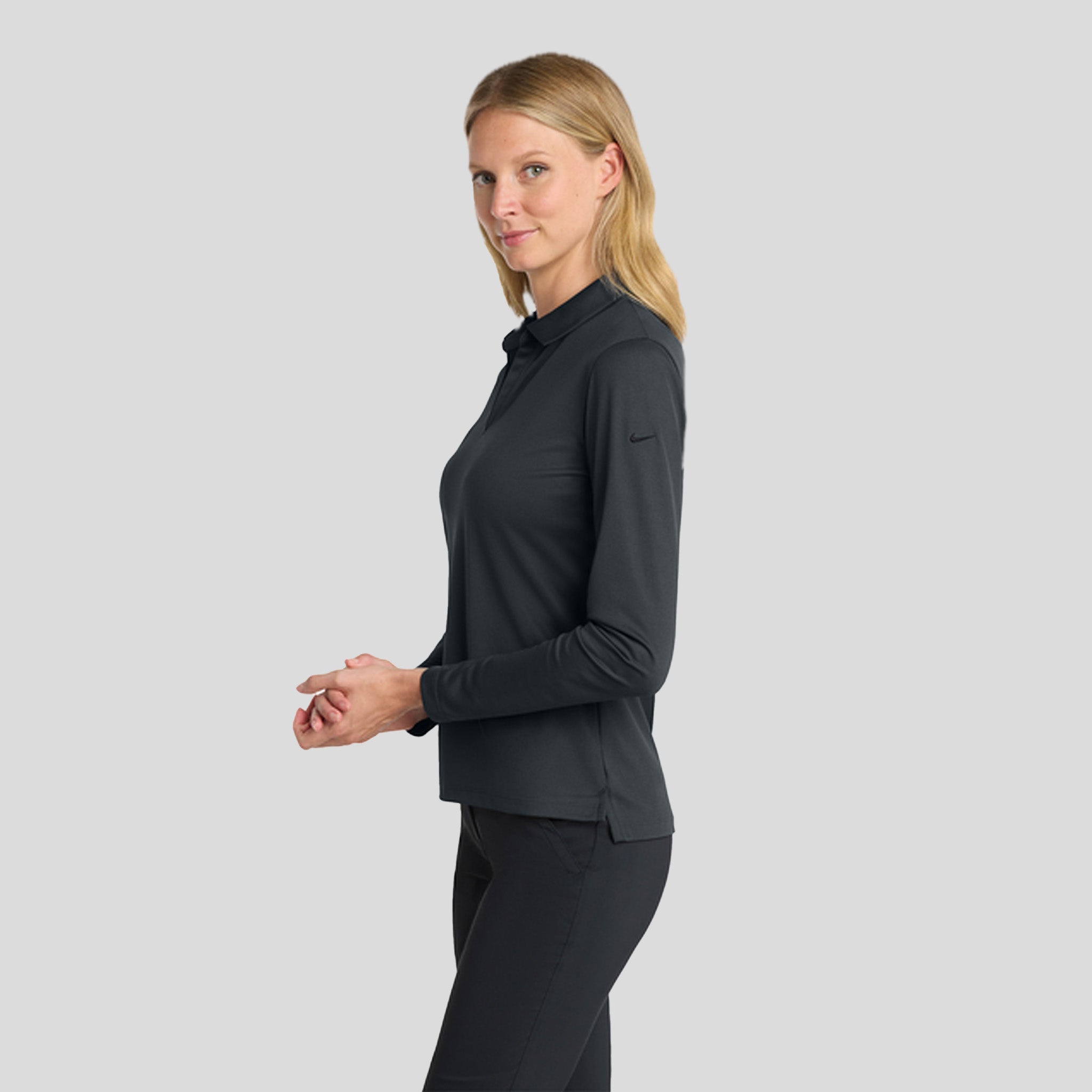 Women's Dri-FIT Micro Pique 2.0 Long Sleeve Polo | Anthracite