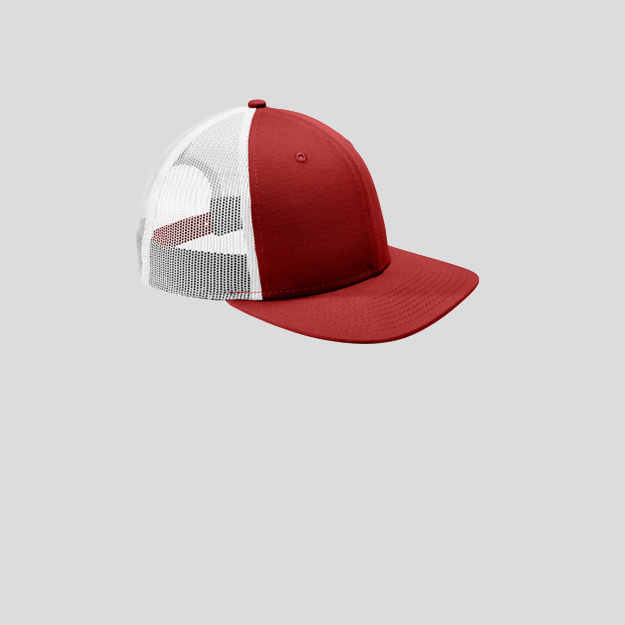 Snapback Low Profile Trucker Cap | Scarlet/White