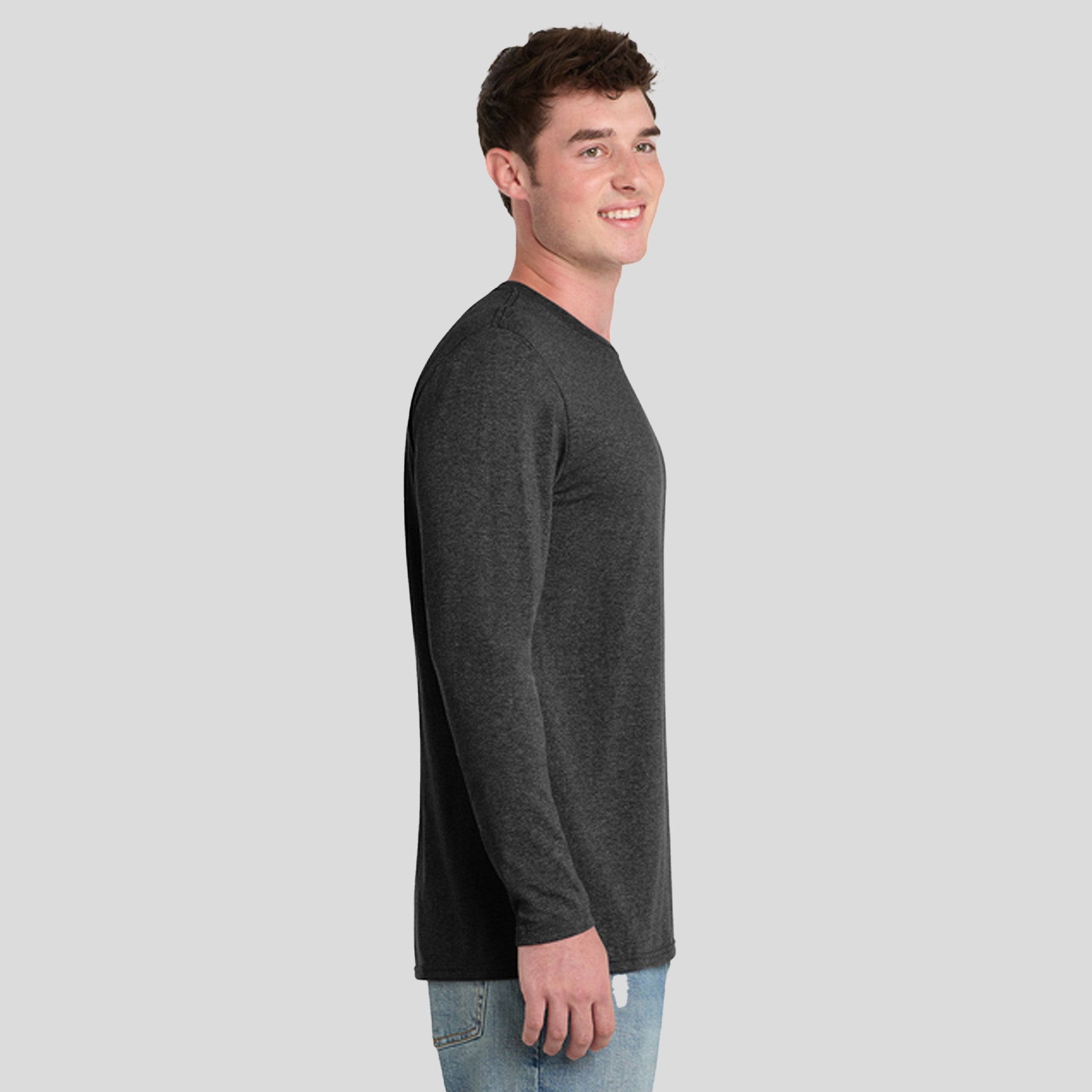 Tri-Blend Long Sleeve Tee | Black Heather