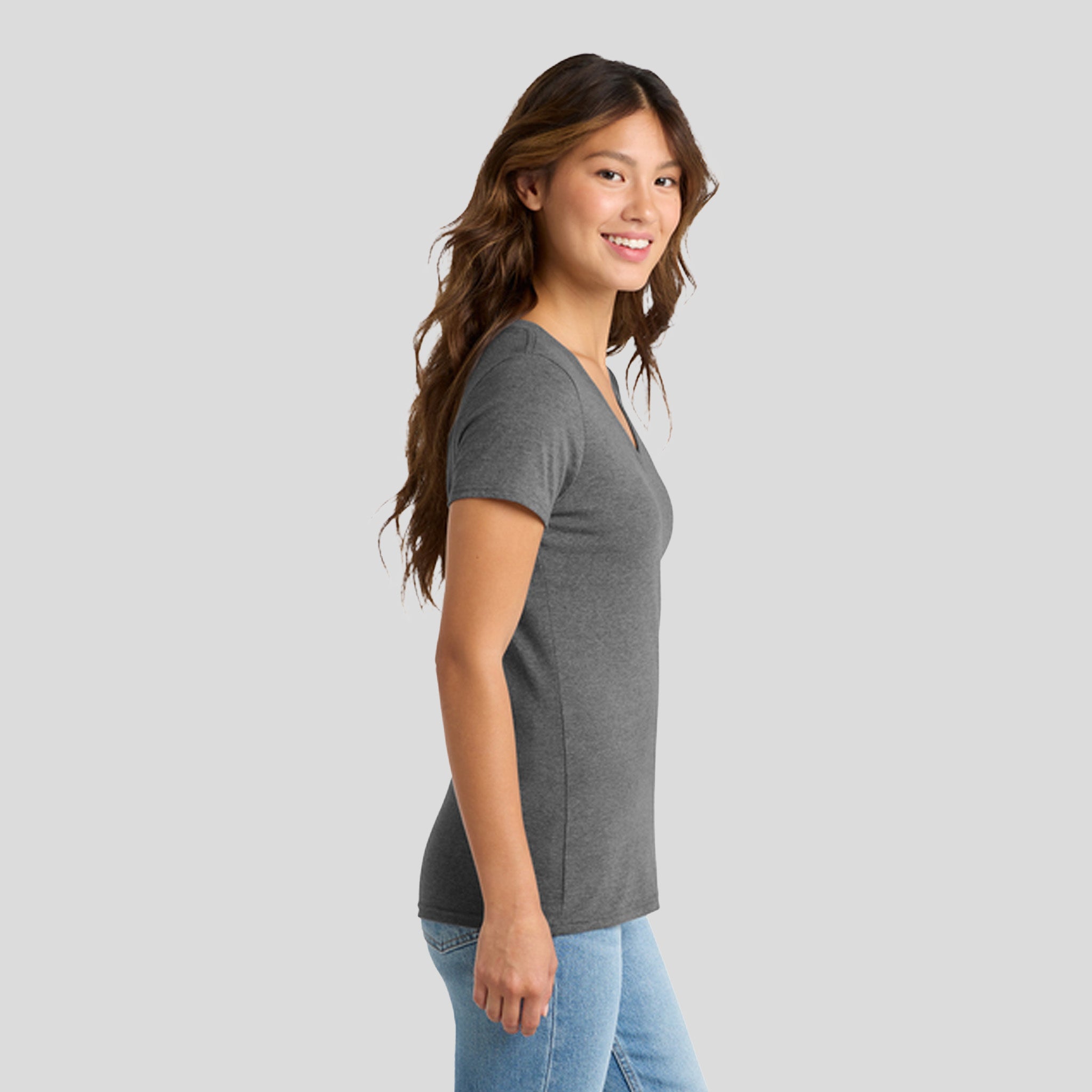 Women's Tri-Blend V-Neck Tee | Graphite Heather
