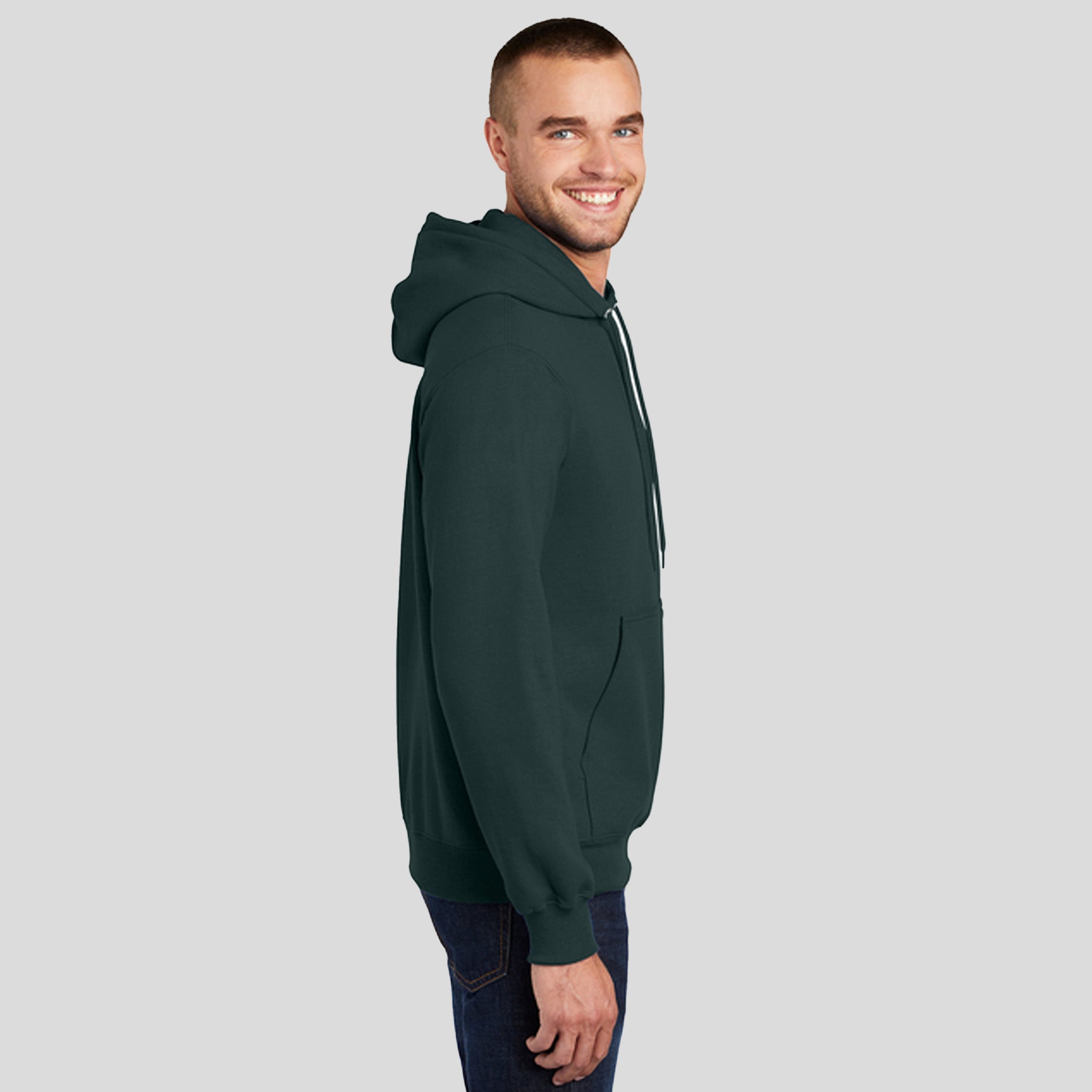 Tall Essential Fleece Pullover Hooded Sweatshirt | Dark Green