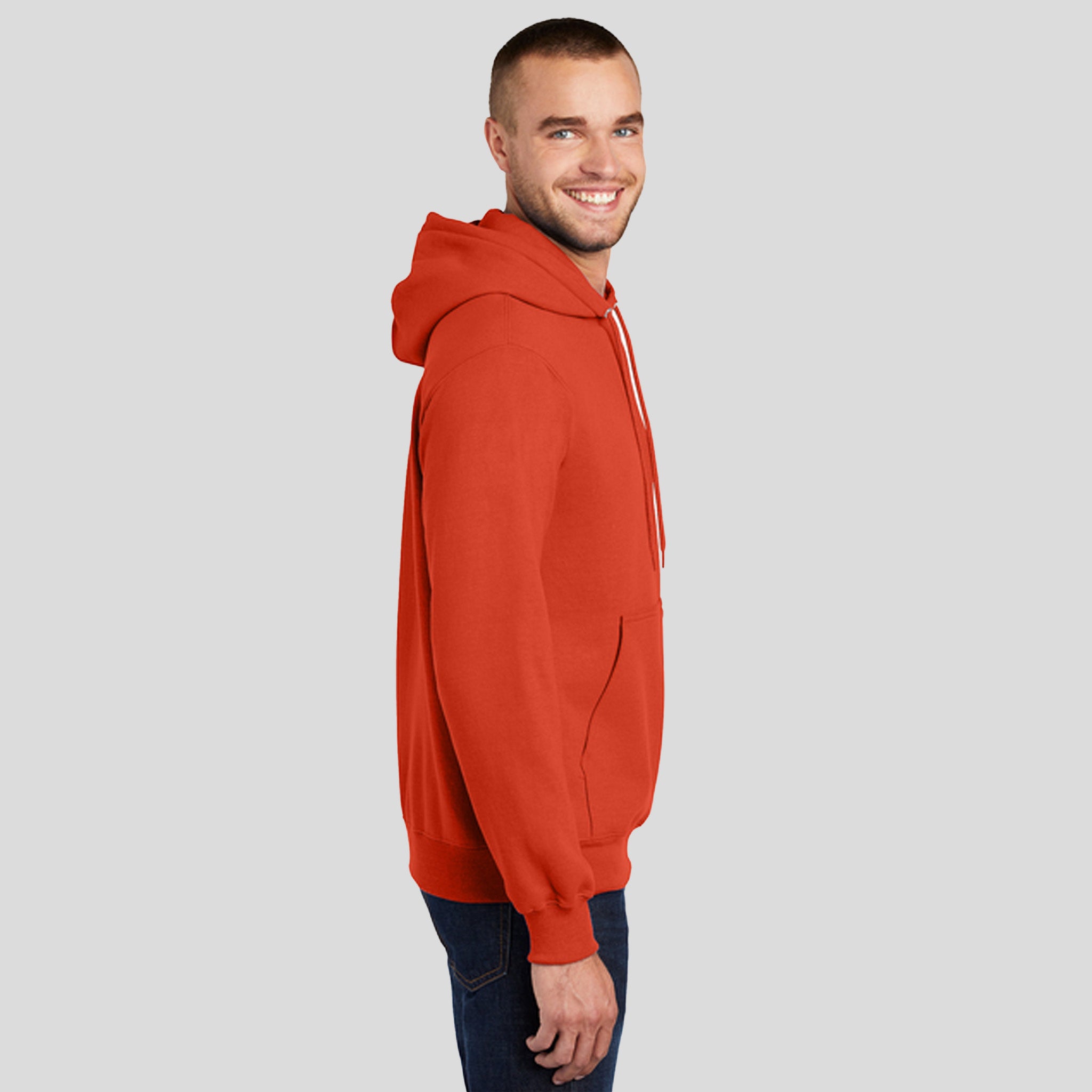 Tall Essential Fleece Pullover Hooded Sweatshirt | Orange