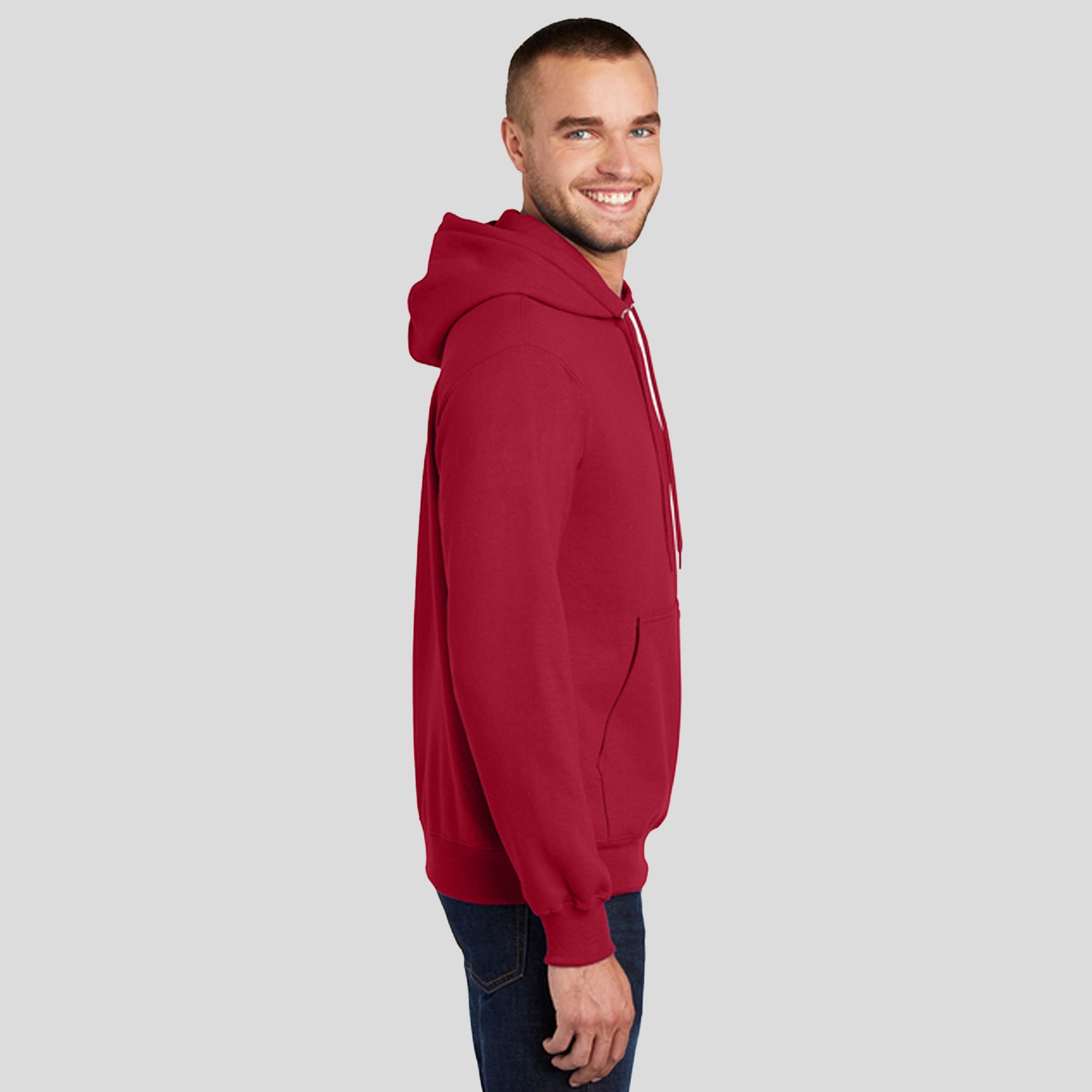 Tall Essential Fleece Pullover Hooded Sweatshirt | Red
