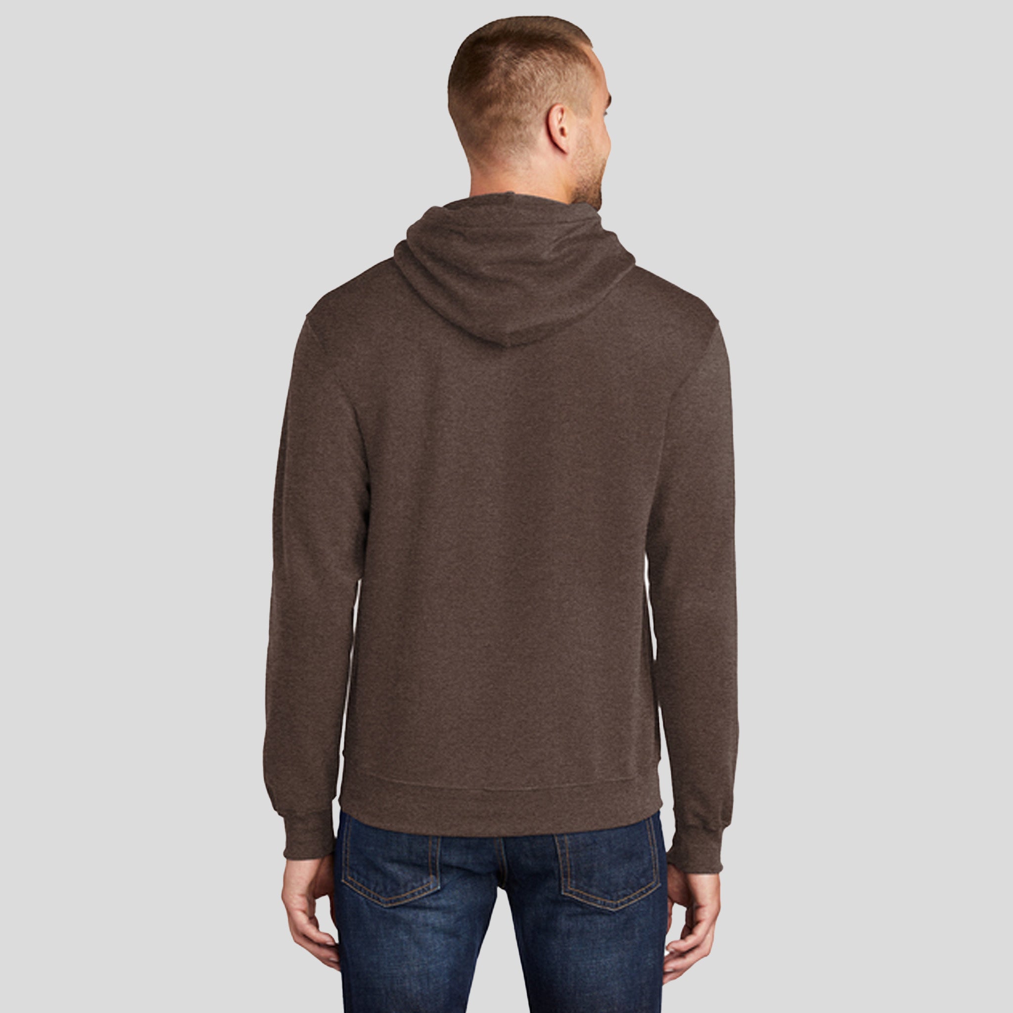 Core Fleece Pullover Hooded Sweatshirt | Heather Dark Chocolate Brown