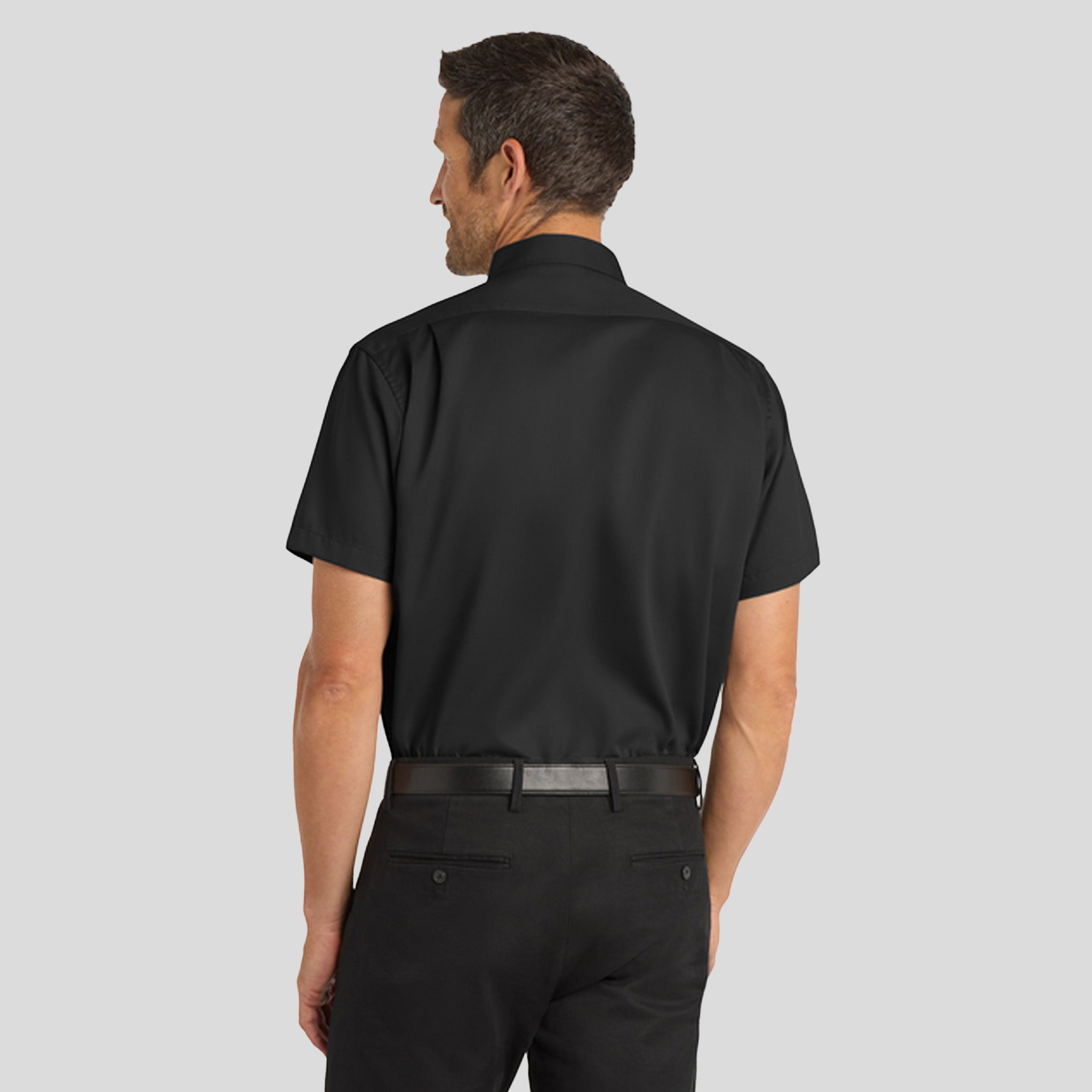Men's Short Sleeve SuperProβ’ Twill Shirt | Black