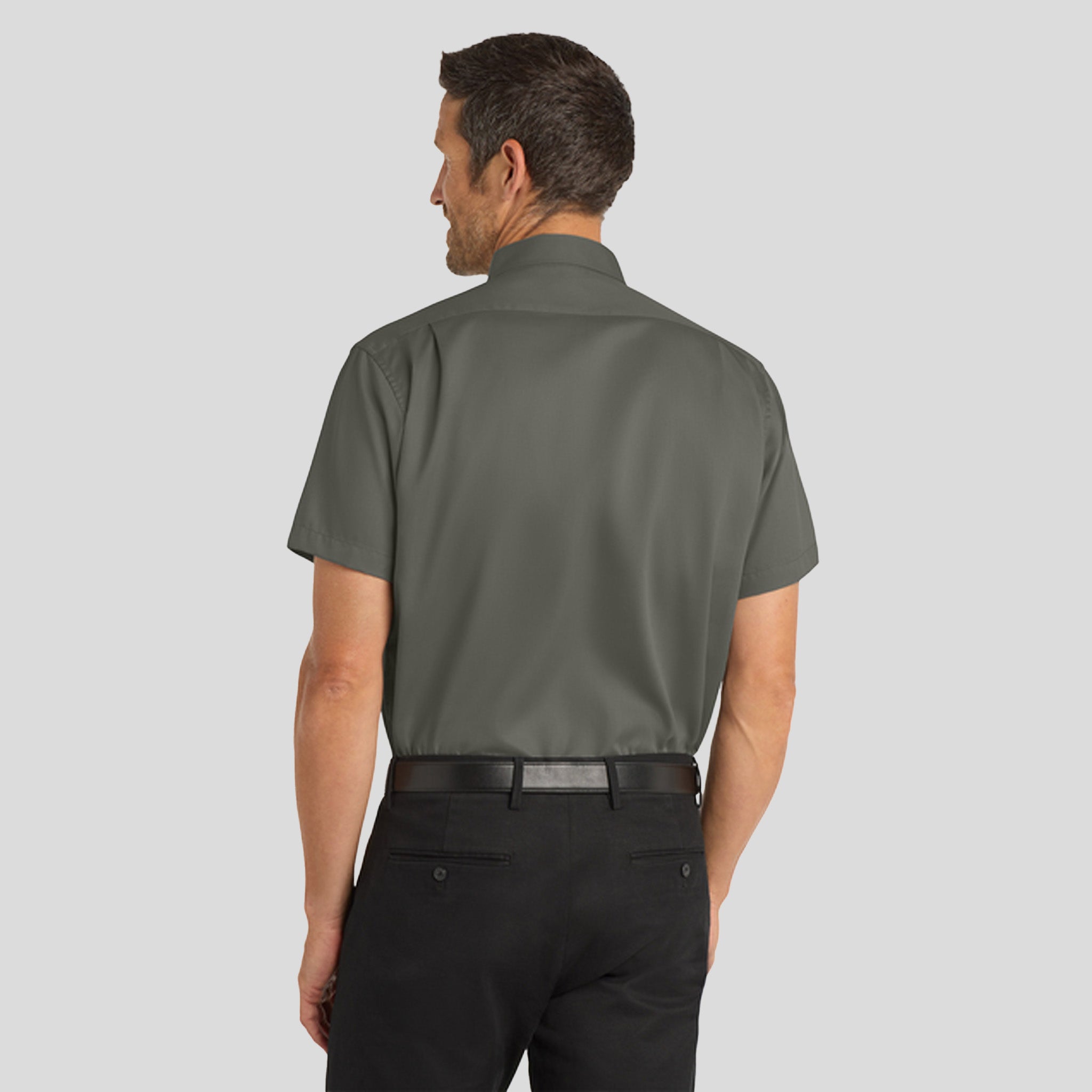 Men's Short Sleeve SuperProβ’ Twill Shirt | Sterling Grey