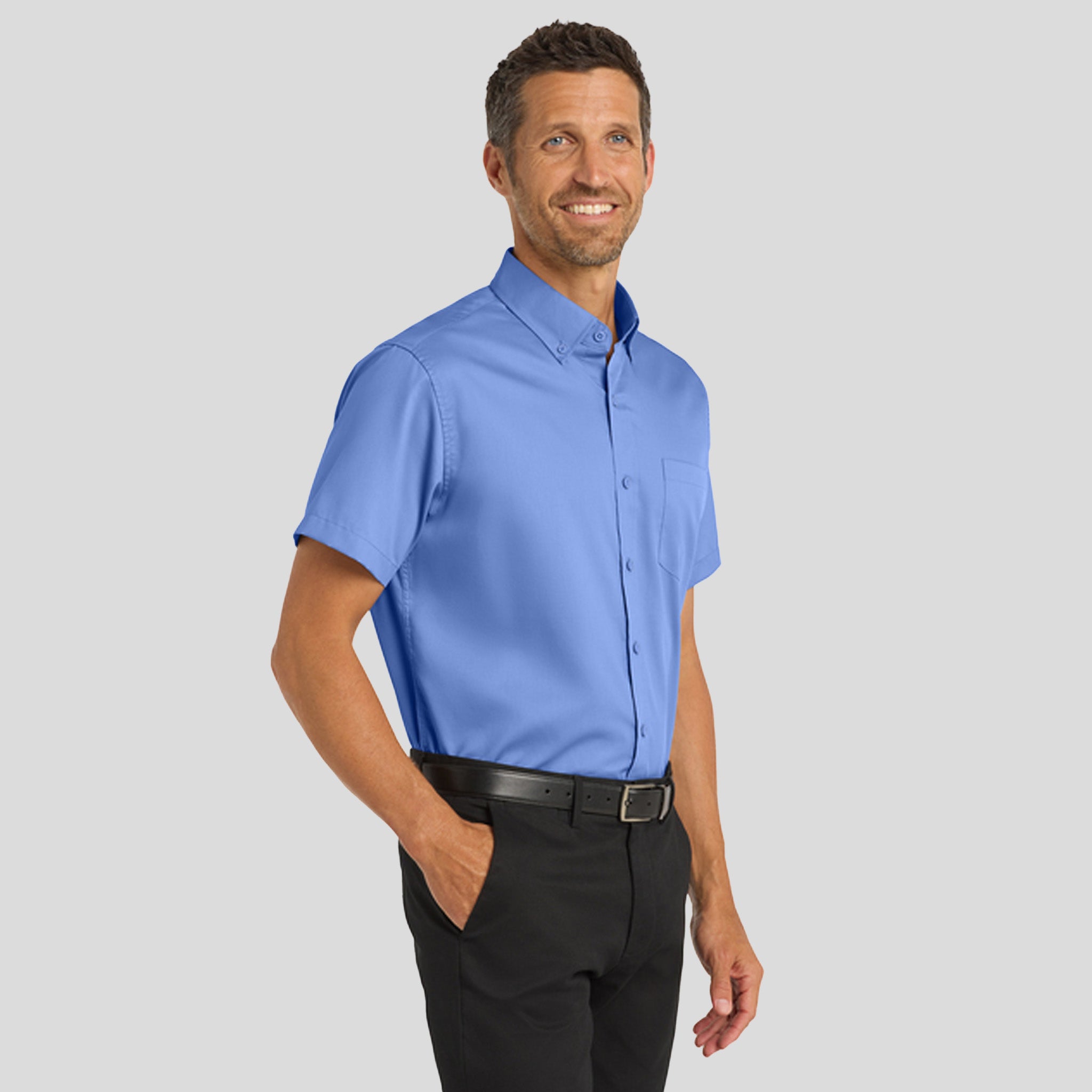 Men's Short Sleeve SuperProβ’ Twill Shirt | Ultramarine Blue