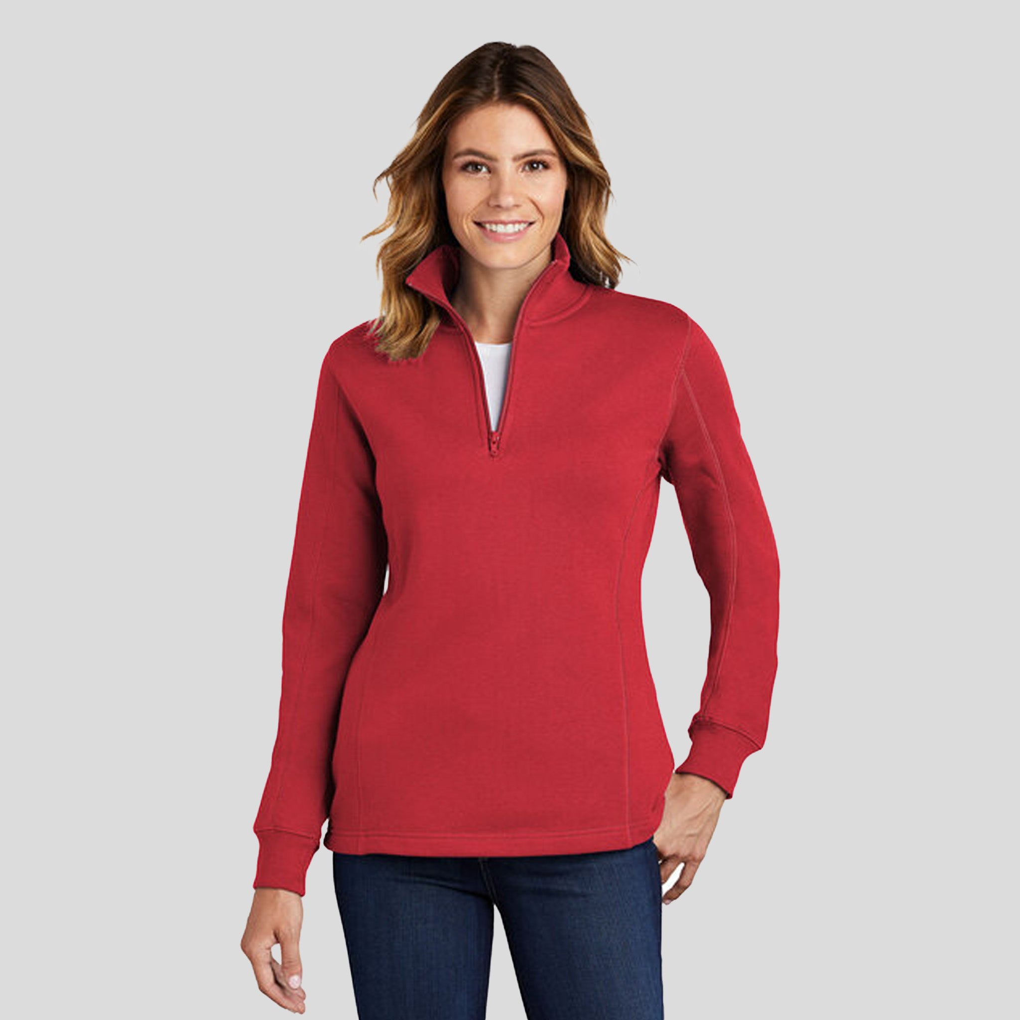 Women's 1/4-Zip Sweatshirt | Red