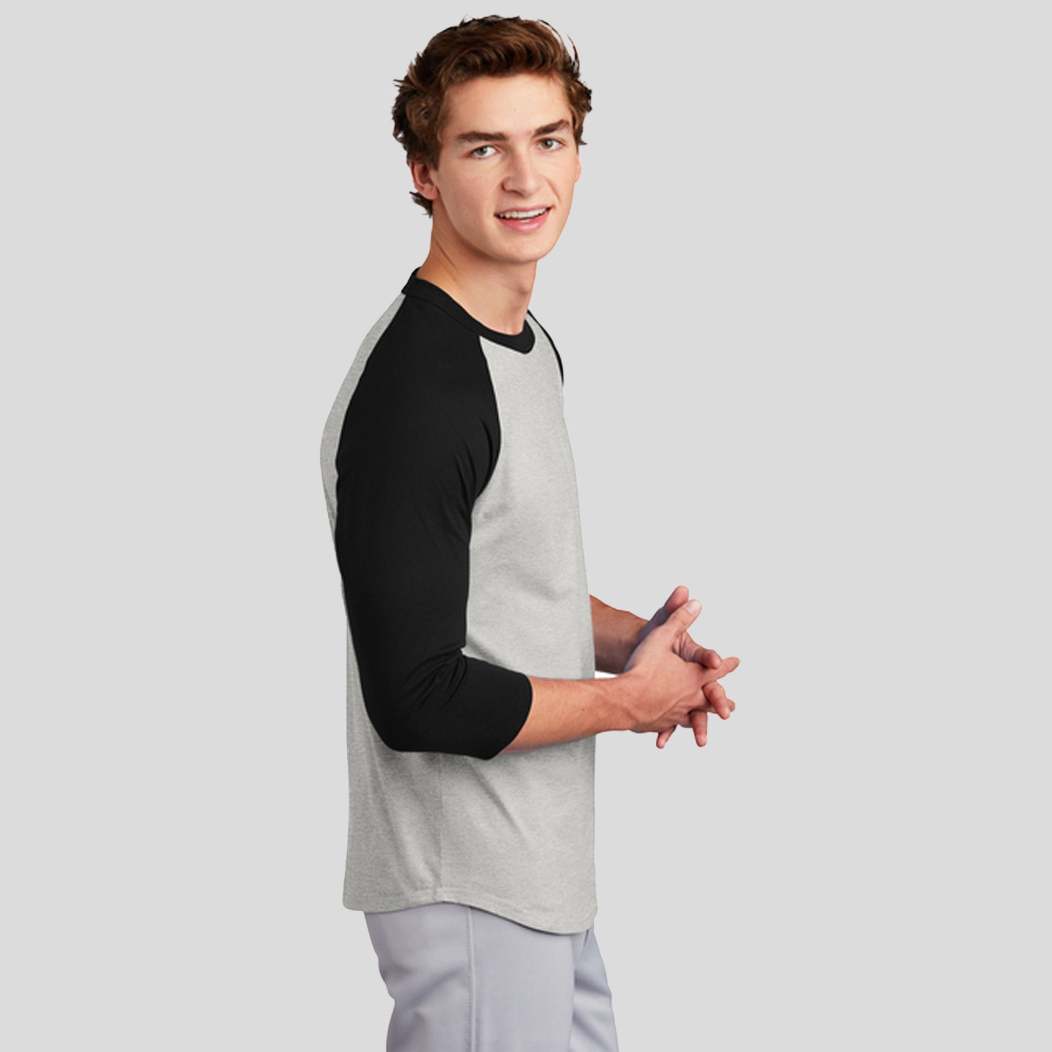 Colorblock Raglan Jersey | Heather Grey/Black