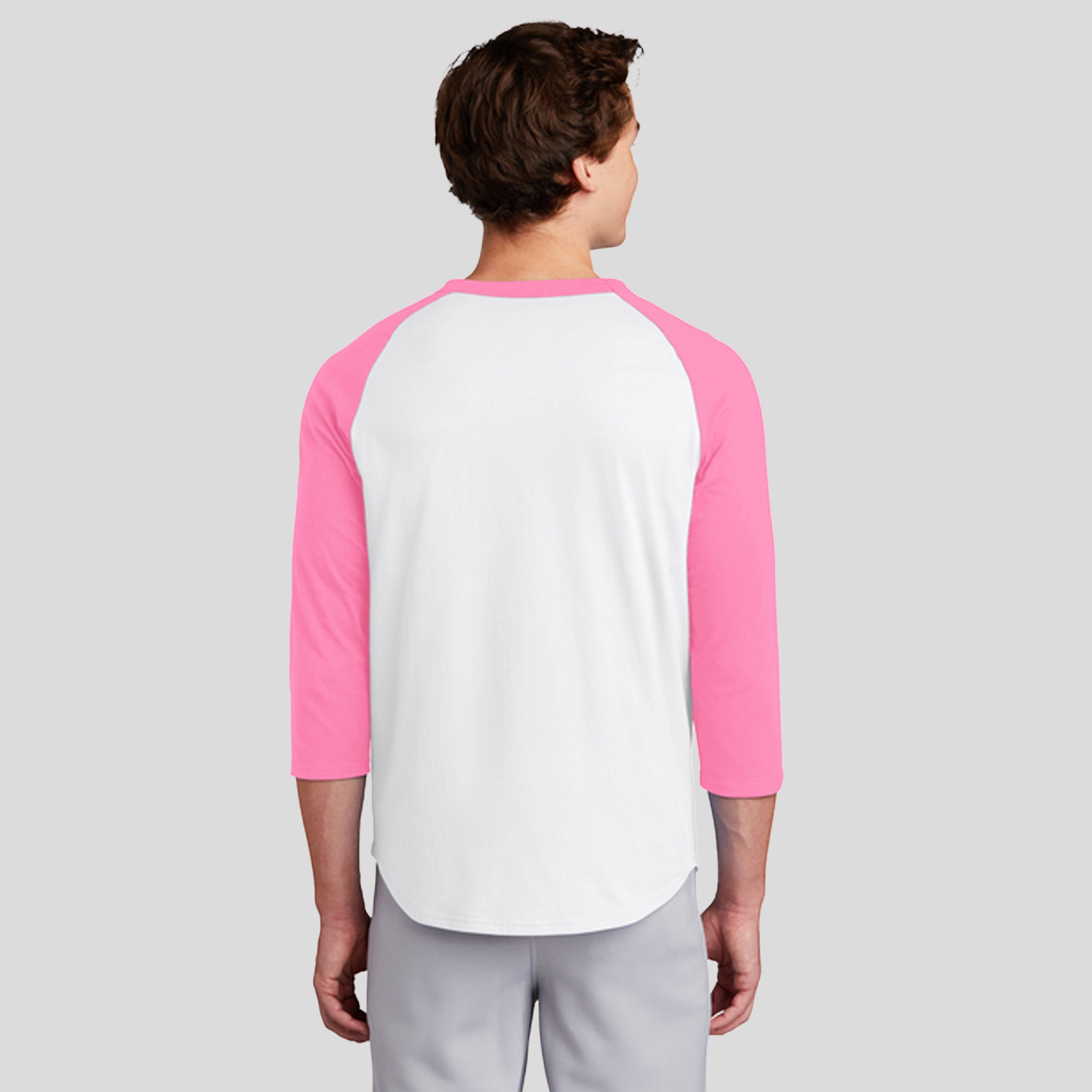 Colorblock Raglan Jersey | White/Bright Pink