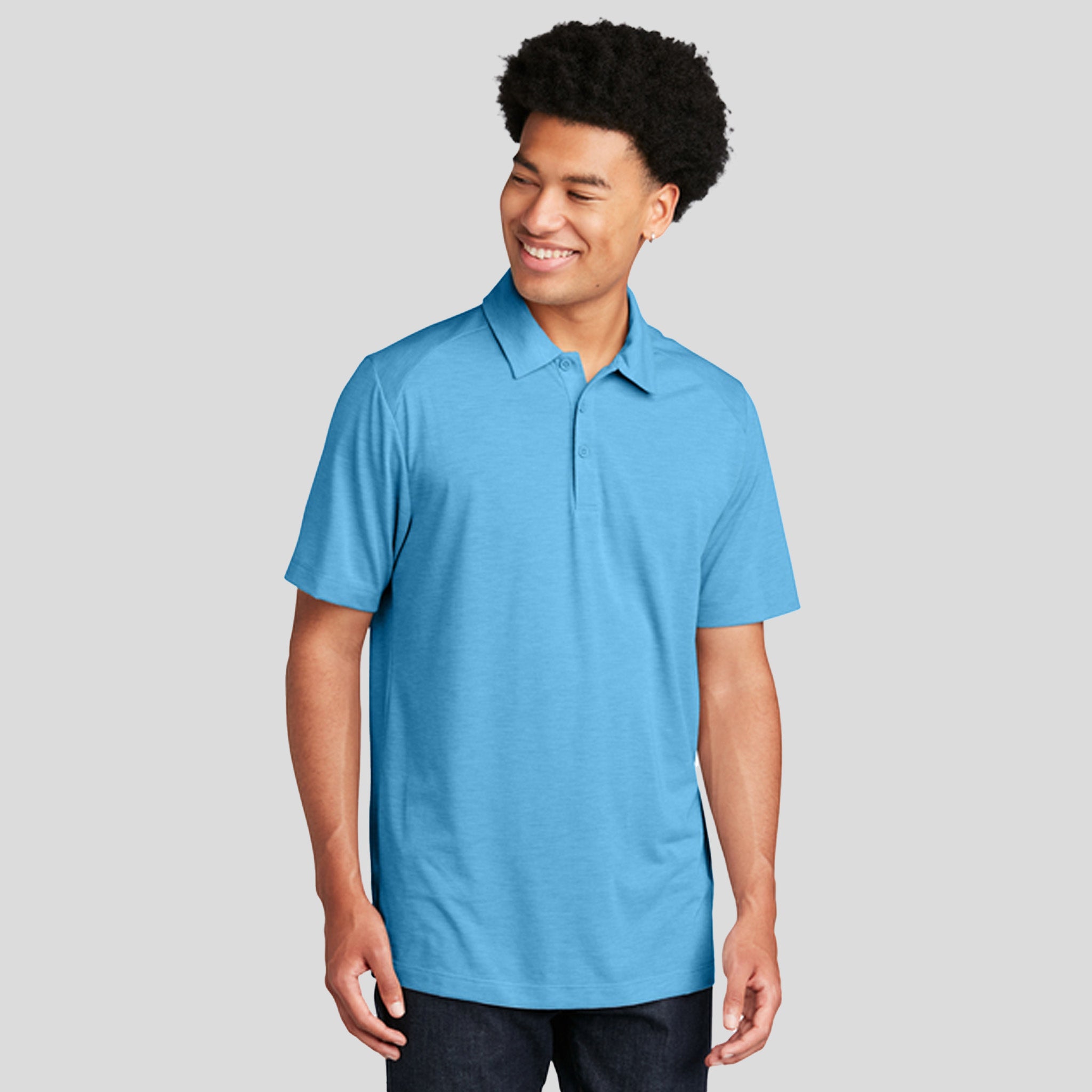 PosiCharge ® Tri-Blend Wicking Polo | Pond Blue Heather