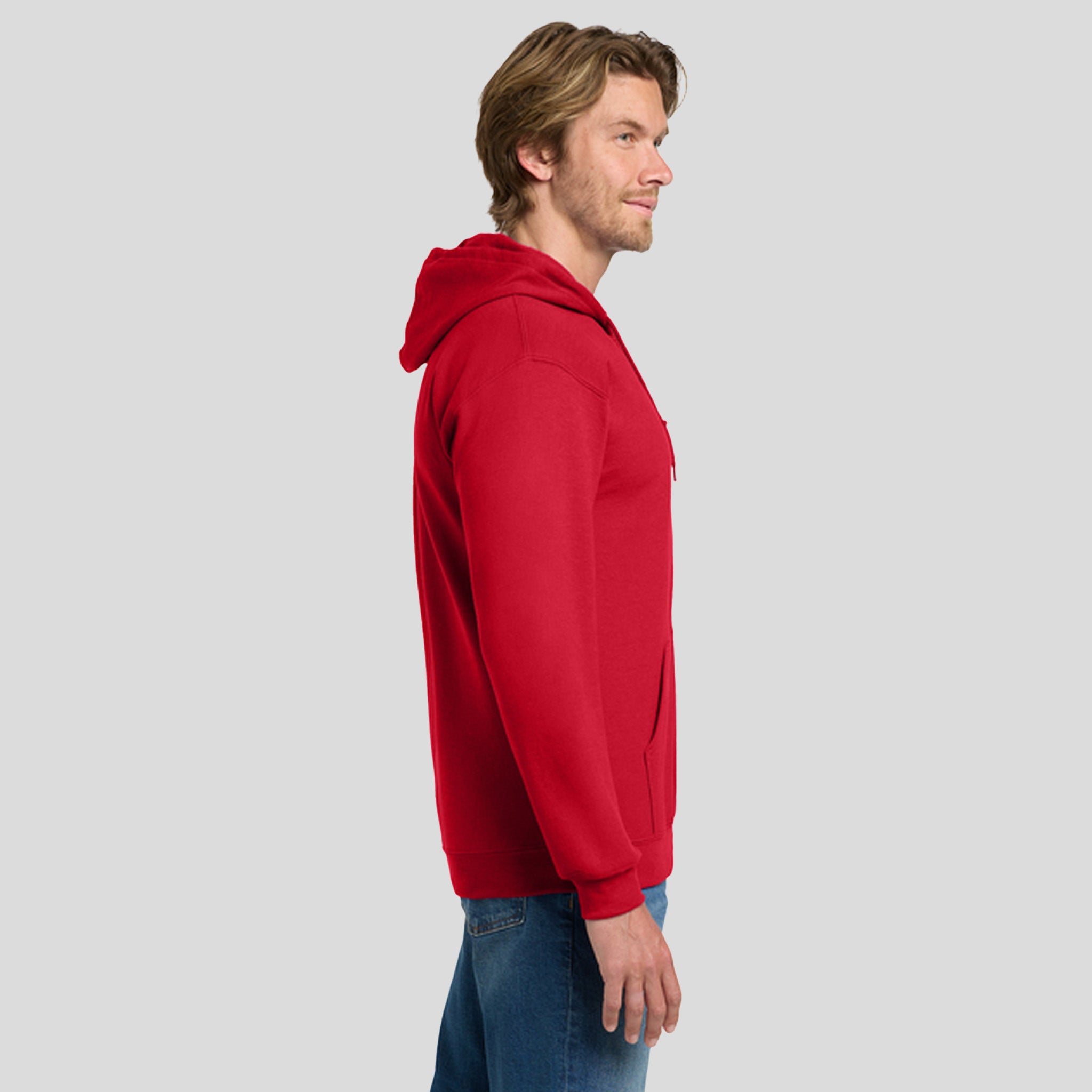 Heavy Blendβ’ Full-Zip Hooded Sweatshirt | Red