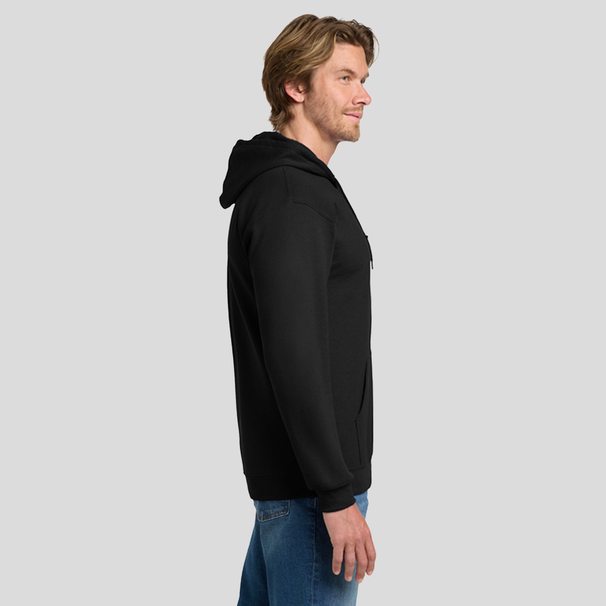 Heavy Blendβ’ Full-Zip Hooded Sweatshirt | Black