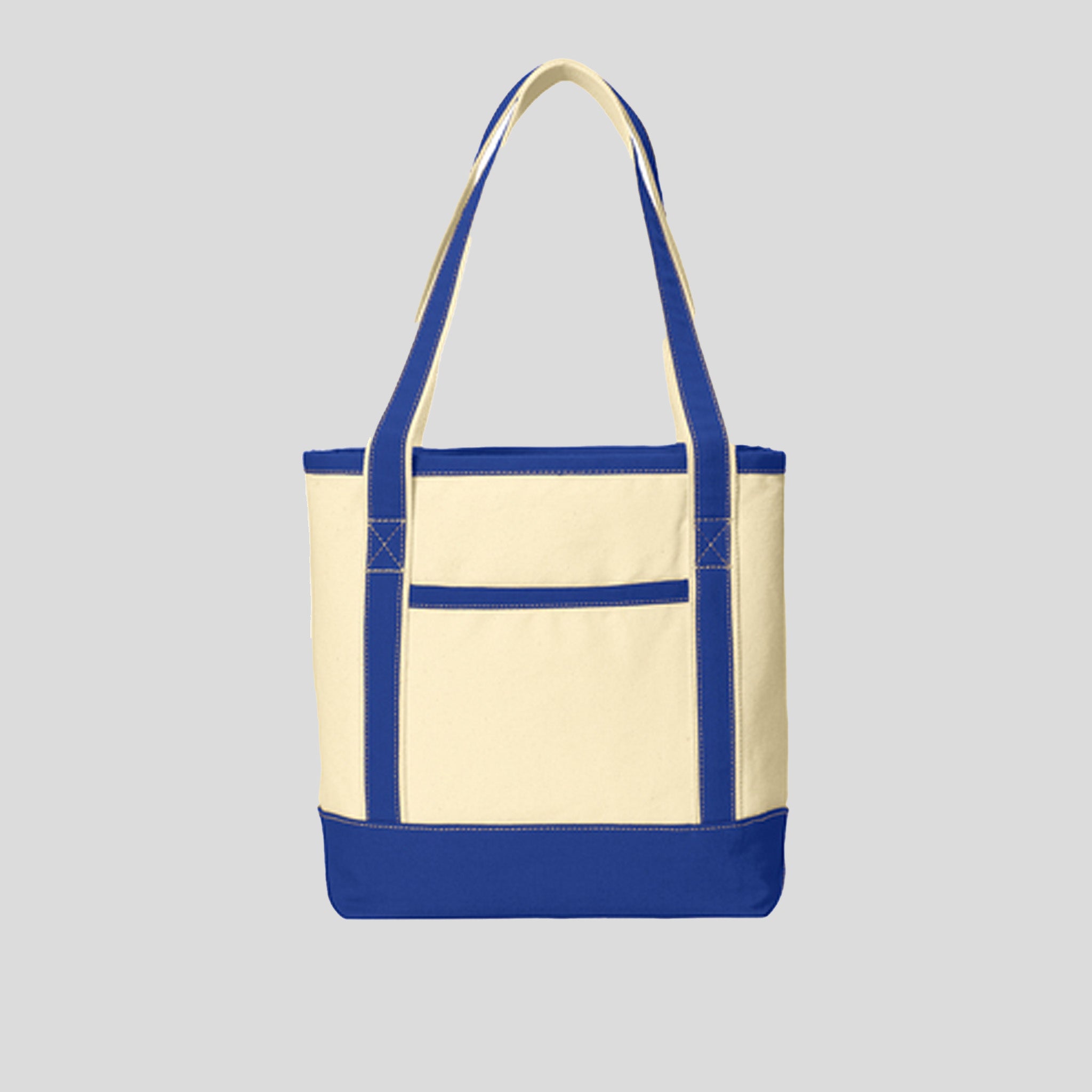 Medium Cotton Canvas Tote | Natural/True Royal