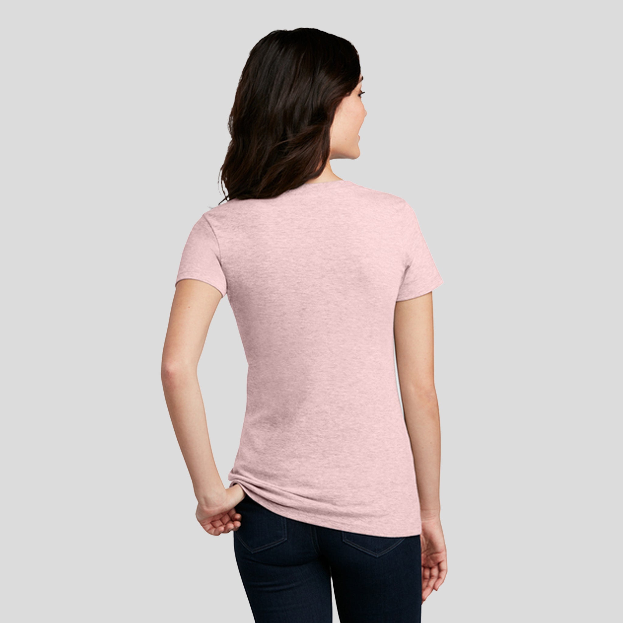 Womenโs Perfect Blendยฎ CVC V-Neck Tee | Heathered Lavender