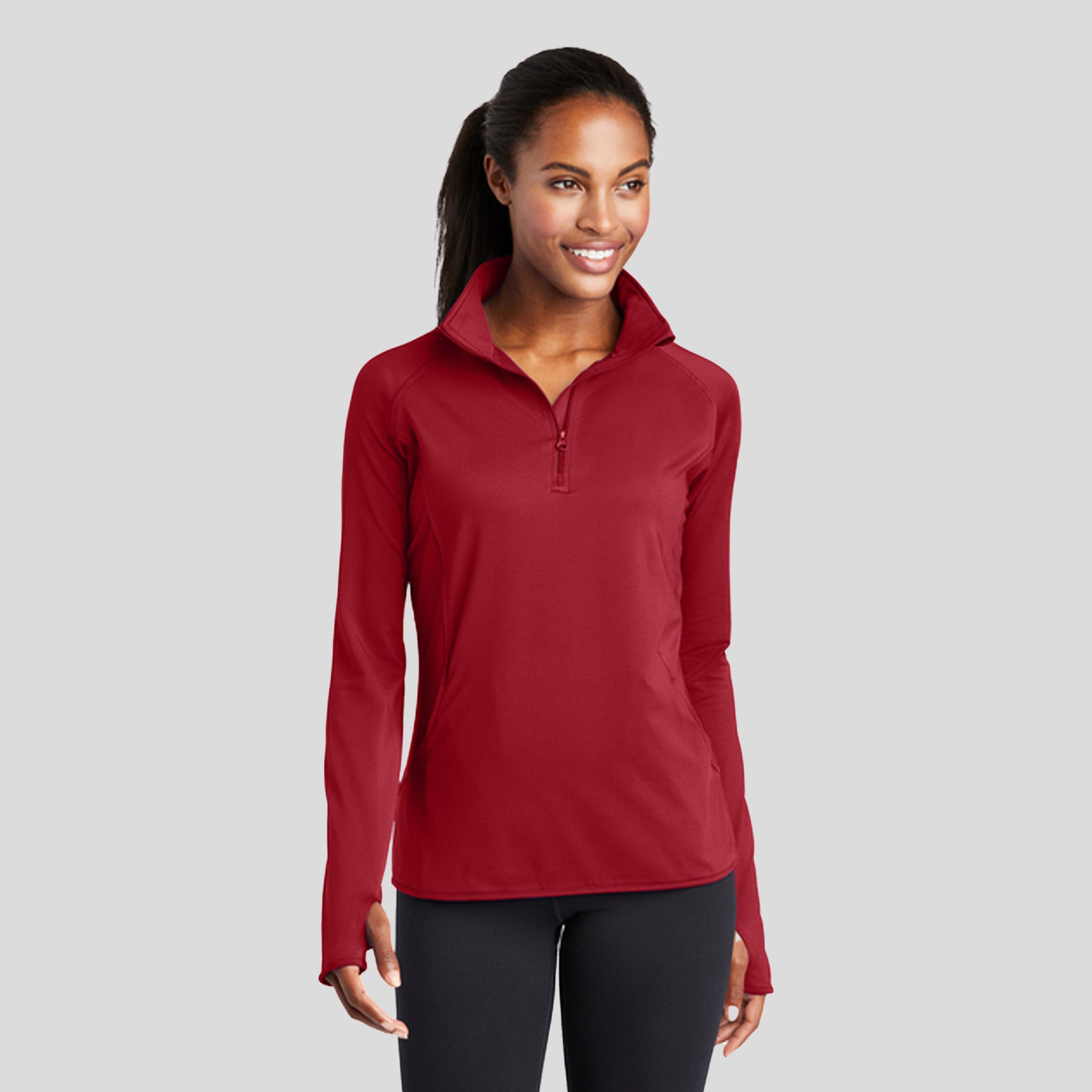 Women's Sport-Wickยฎ Stretch 1/4-Zip Pullover | Deep Red