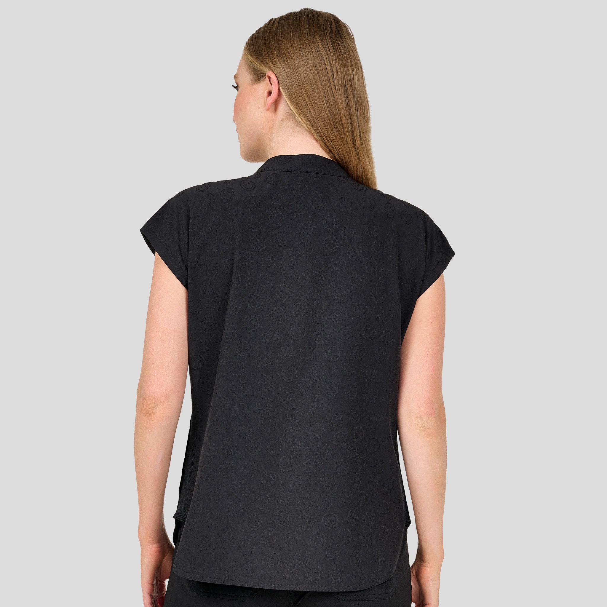 Piper Tuck In Top | Black Smile Jacquard