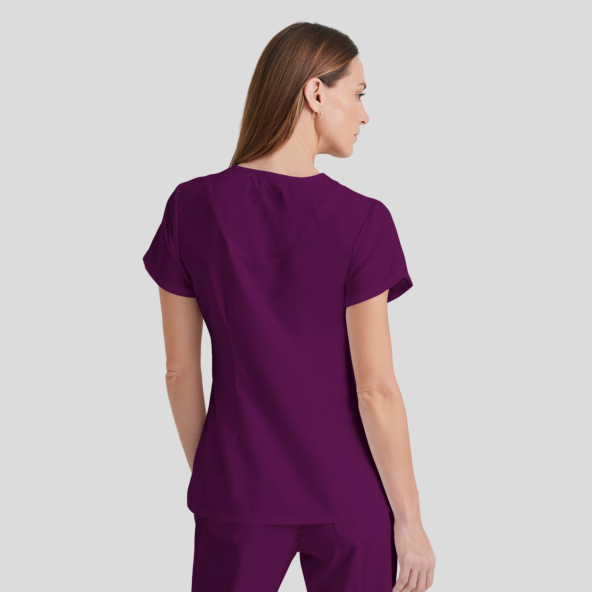 Cora 4-Pocket Scrub Top | Wine