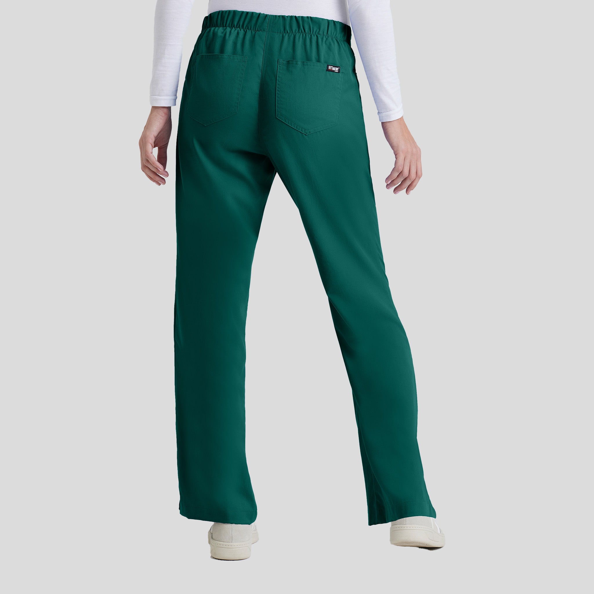Riley 5-Pocket Mid-Rise Flared Leg Scrub Pant | Hunter