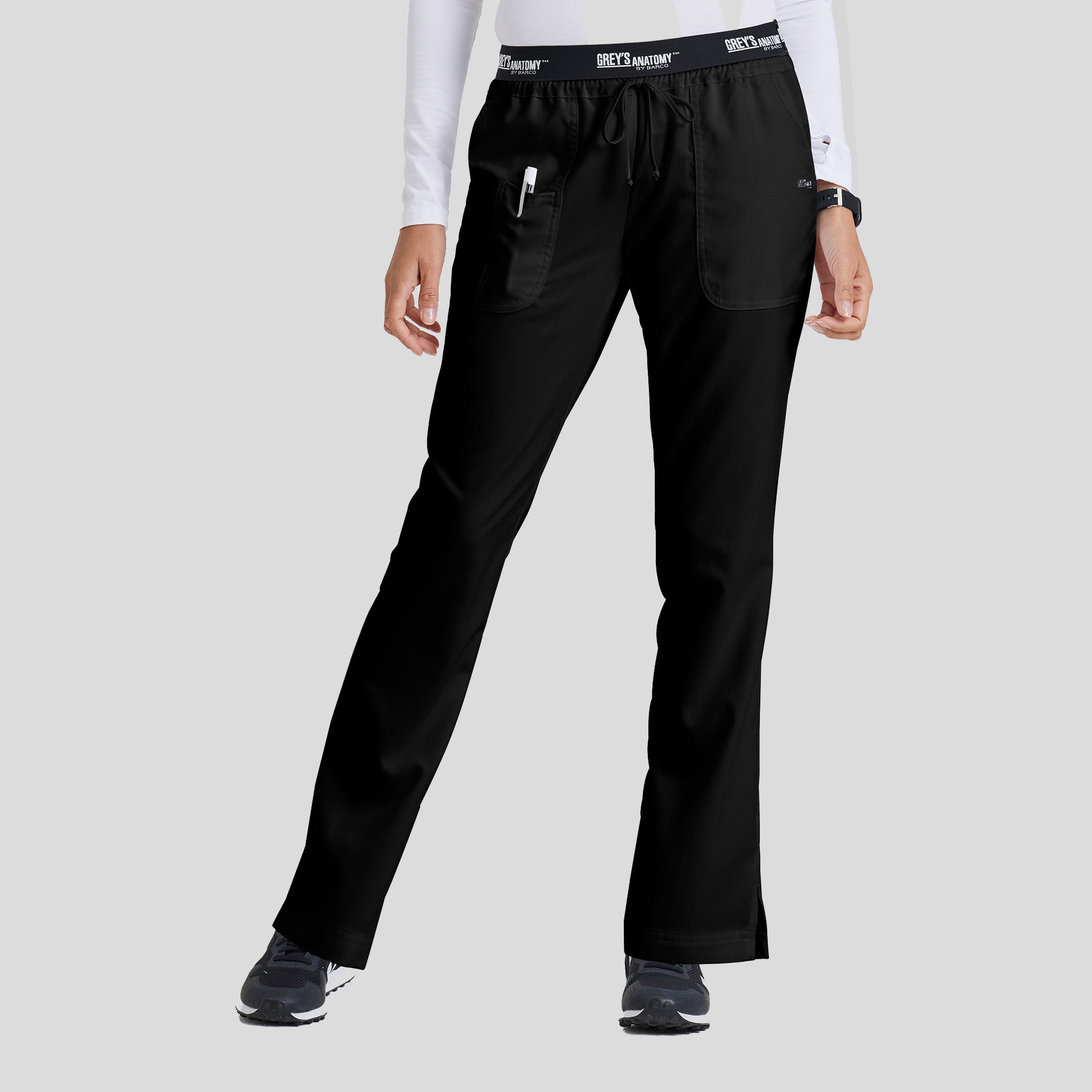 Aubrey 3-Pocket Low-Rise Flared Leg Scrub Pant | Black