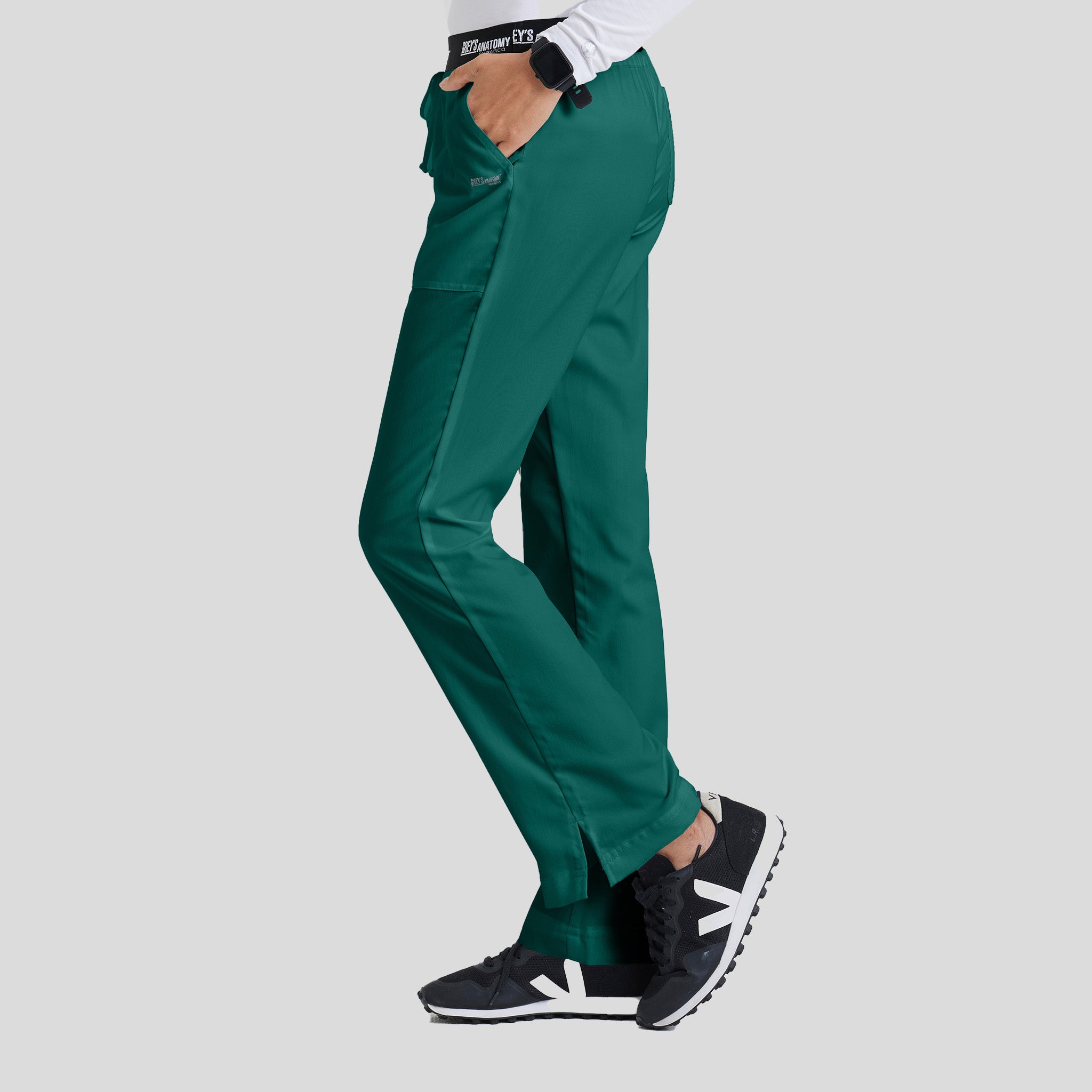 Aubrey 3-Pocket Low-Rise Flared Leg Scrub Pant | Hunter