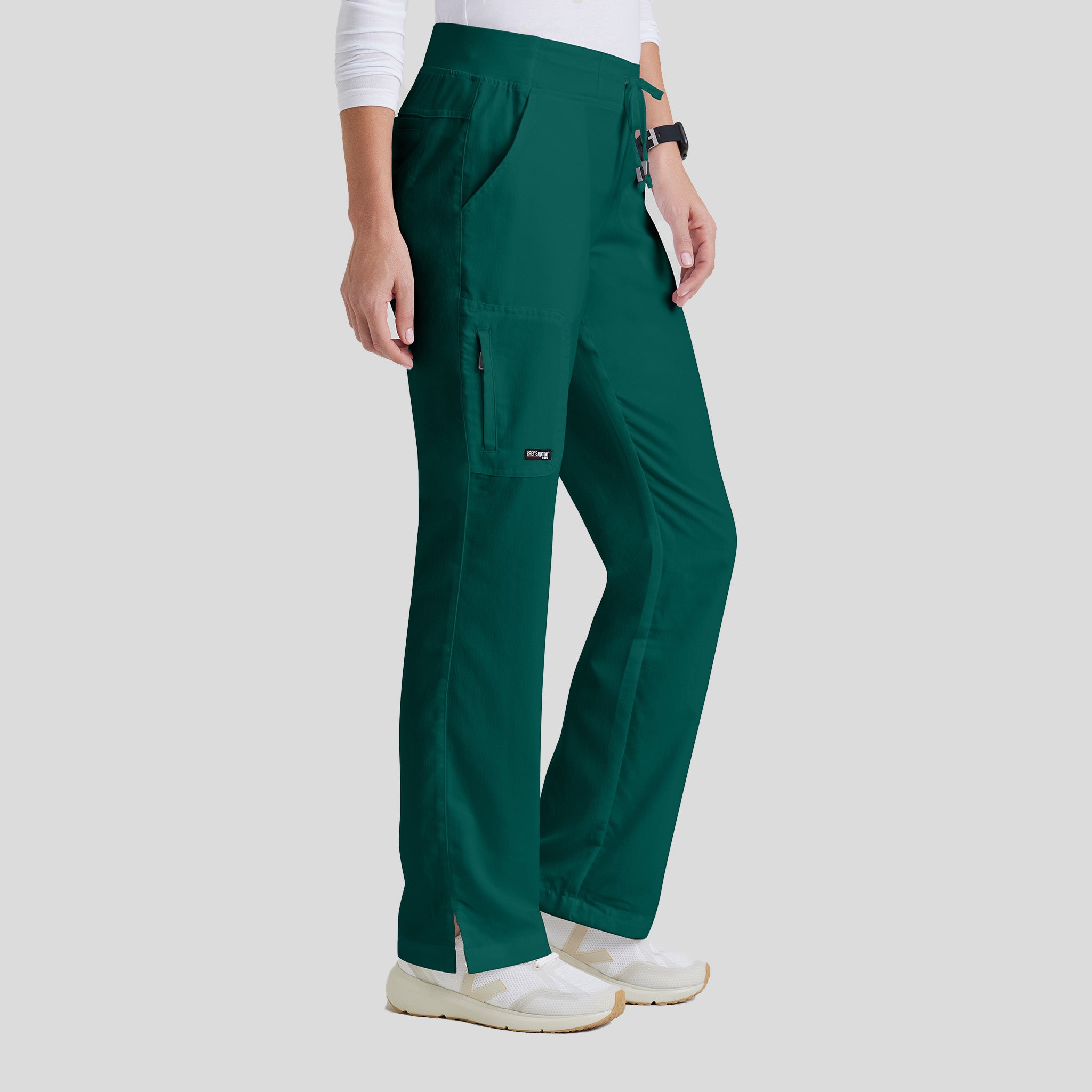 Mia 6-Pocket Low-Rise Straight Leg Scrub Pant | Hunter