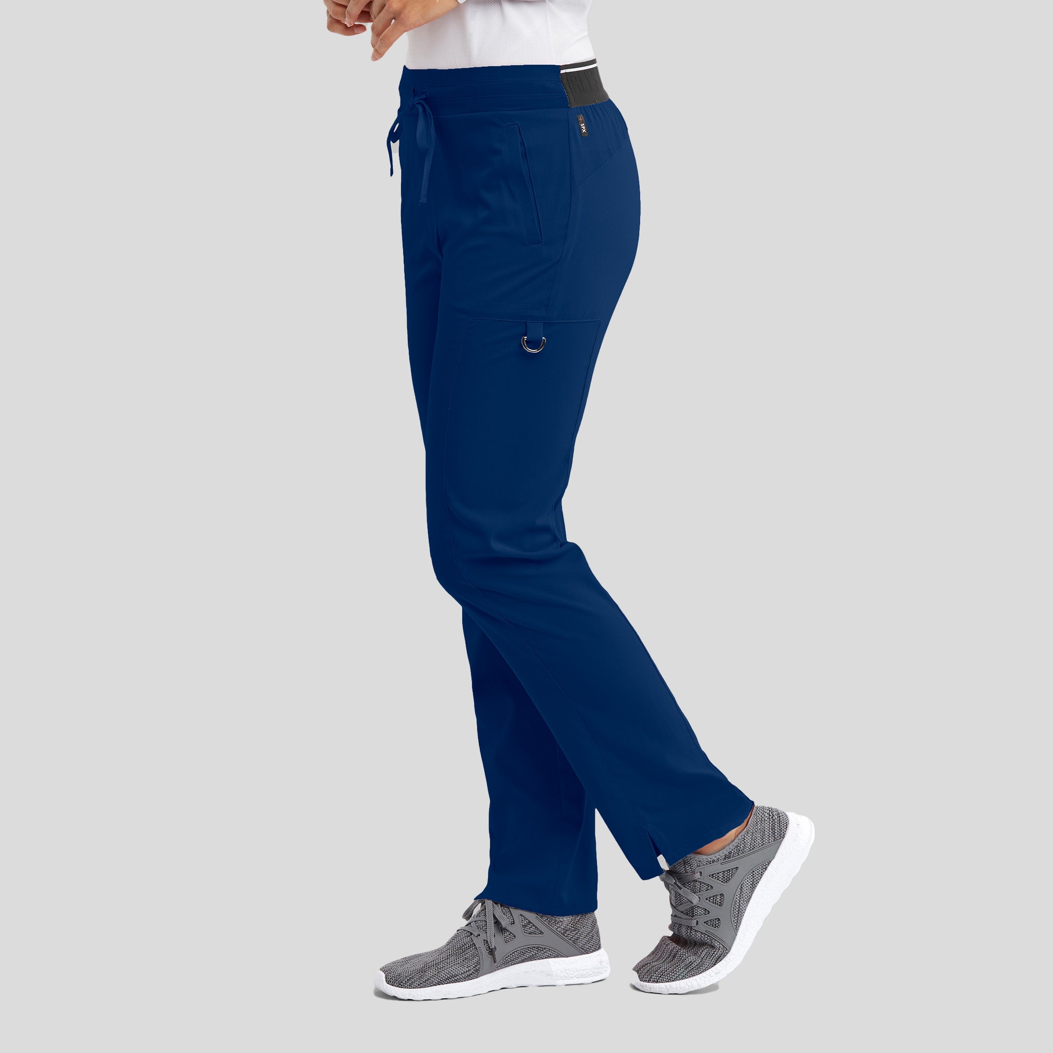 Kim 3-Pocket Mid-Rise Straight Leg Scrub Pant | Indigo
