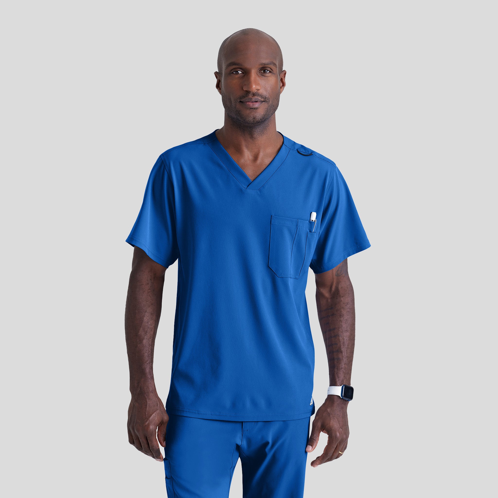 Men's Structure 1-Pocket V-Neck Scrub Top | Royal