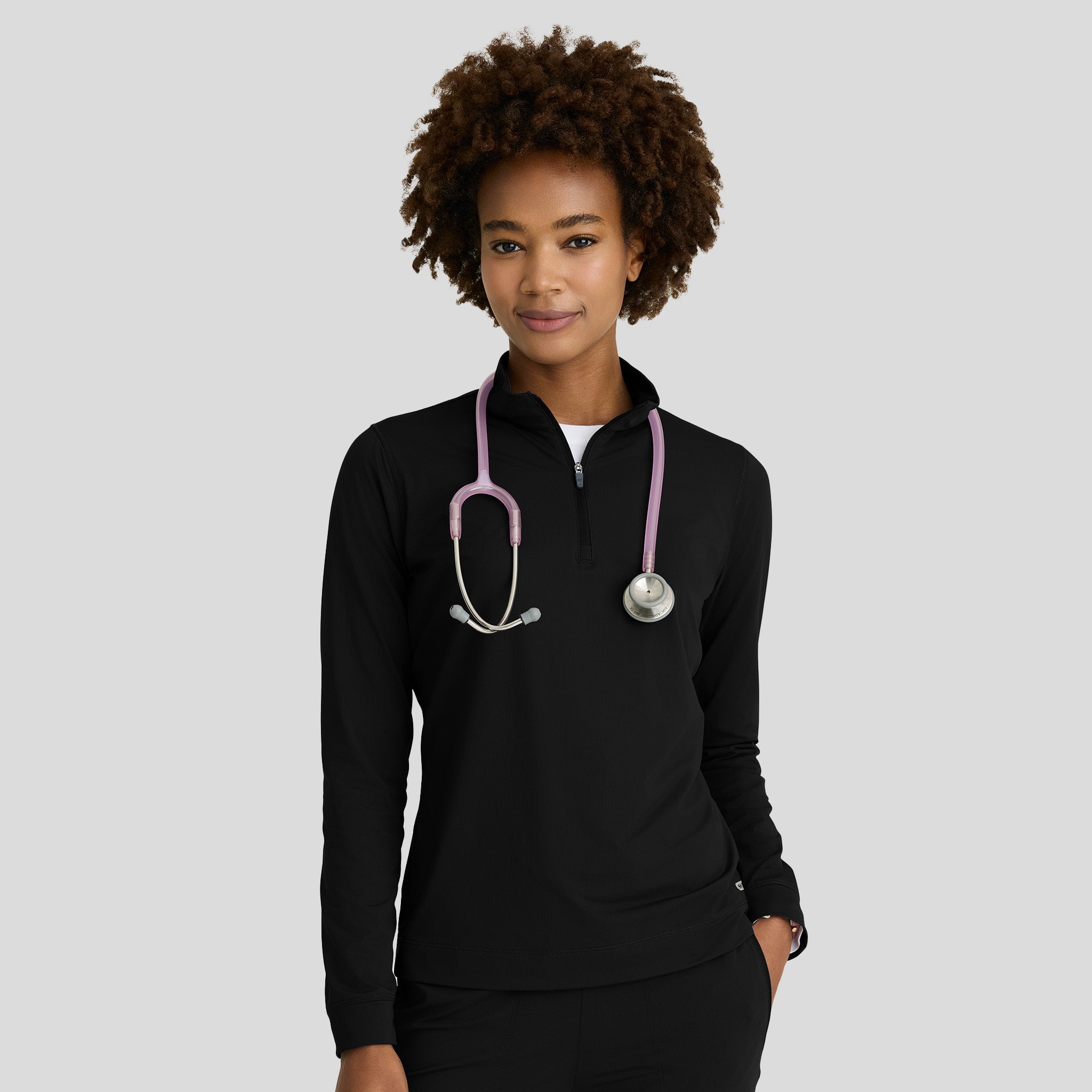 Atlas Women's Mock Neck Long Sleeve Top | Black