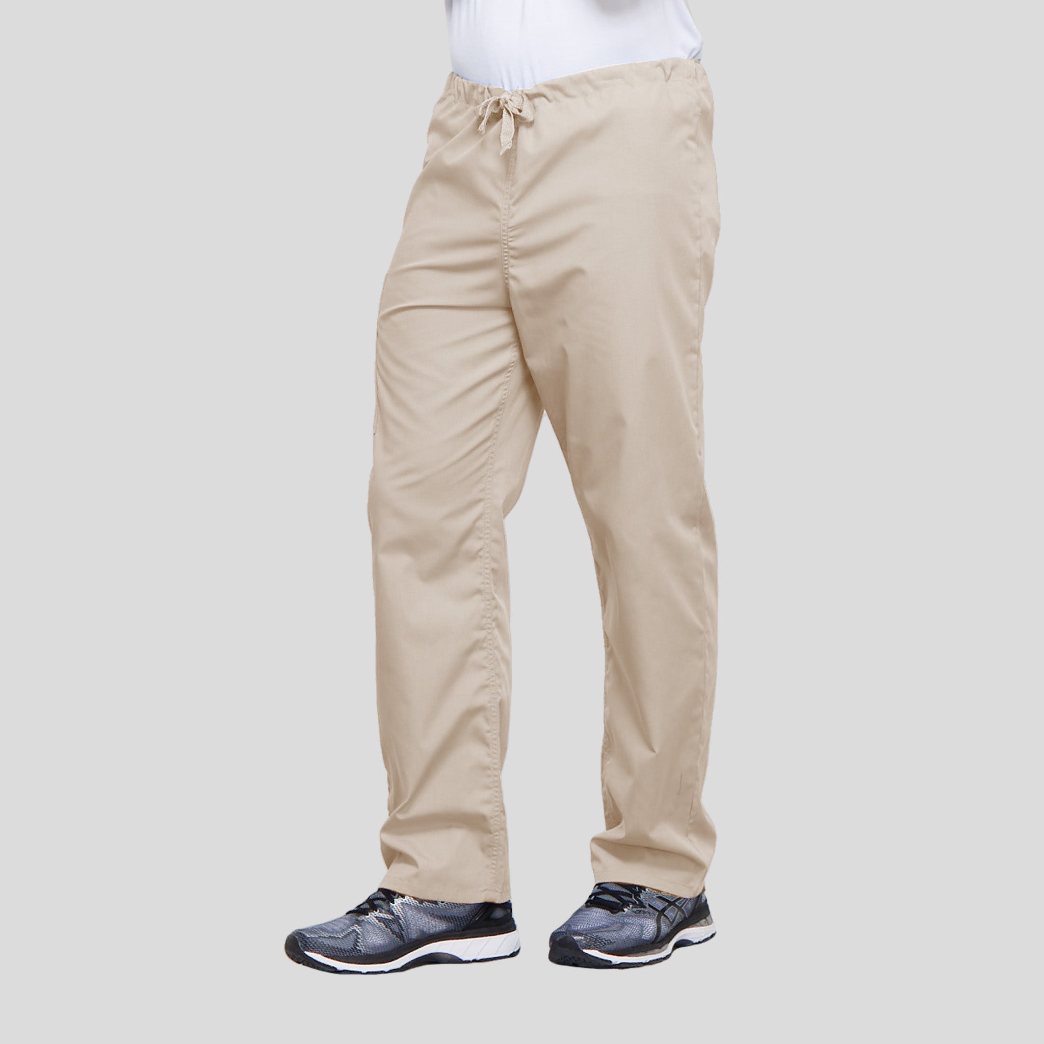 Unisex Drawstring Cargo Scrub Pant | Khaki