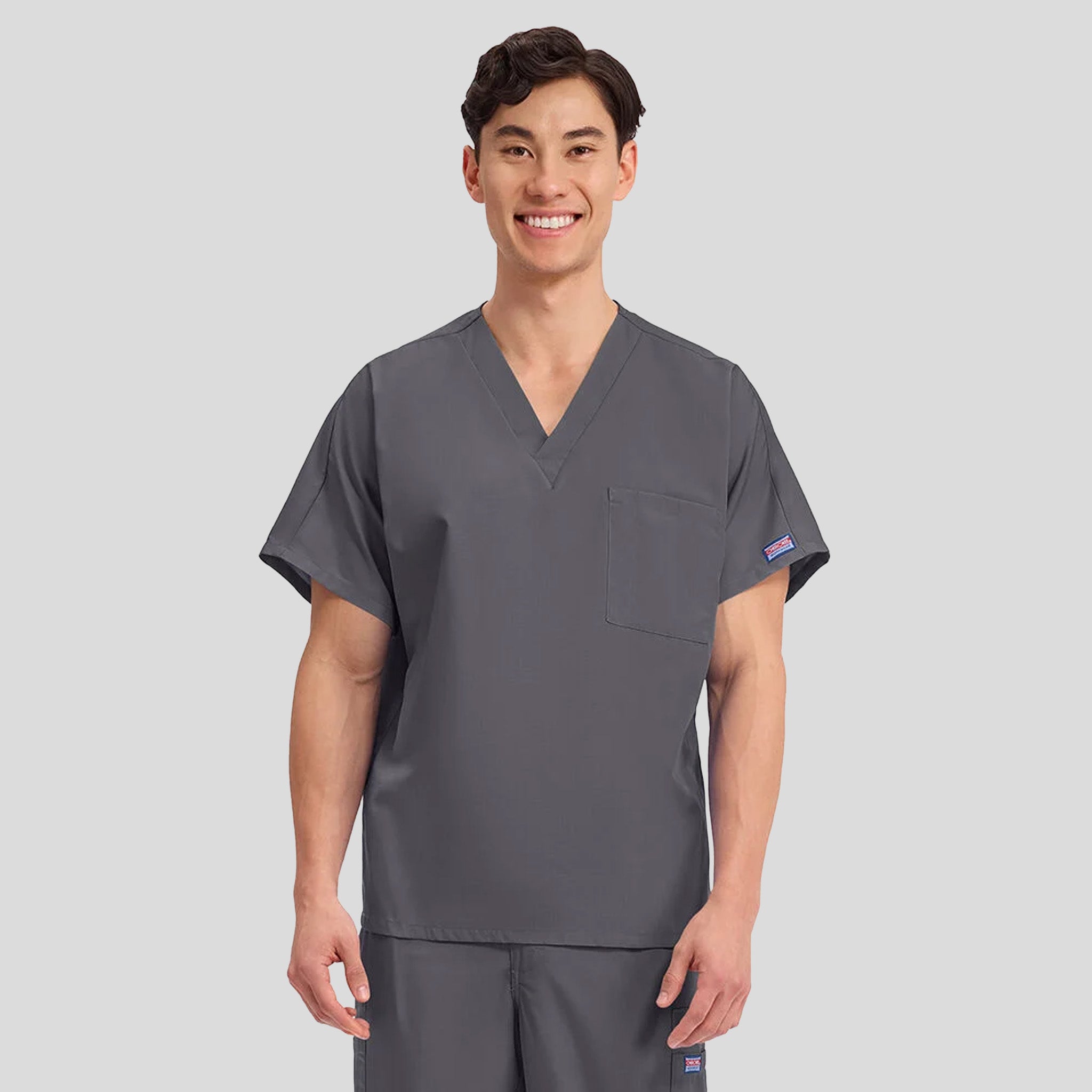 Unisex V-Neck 1 Pocket | Pewter