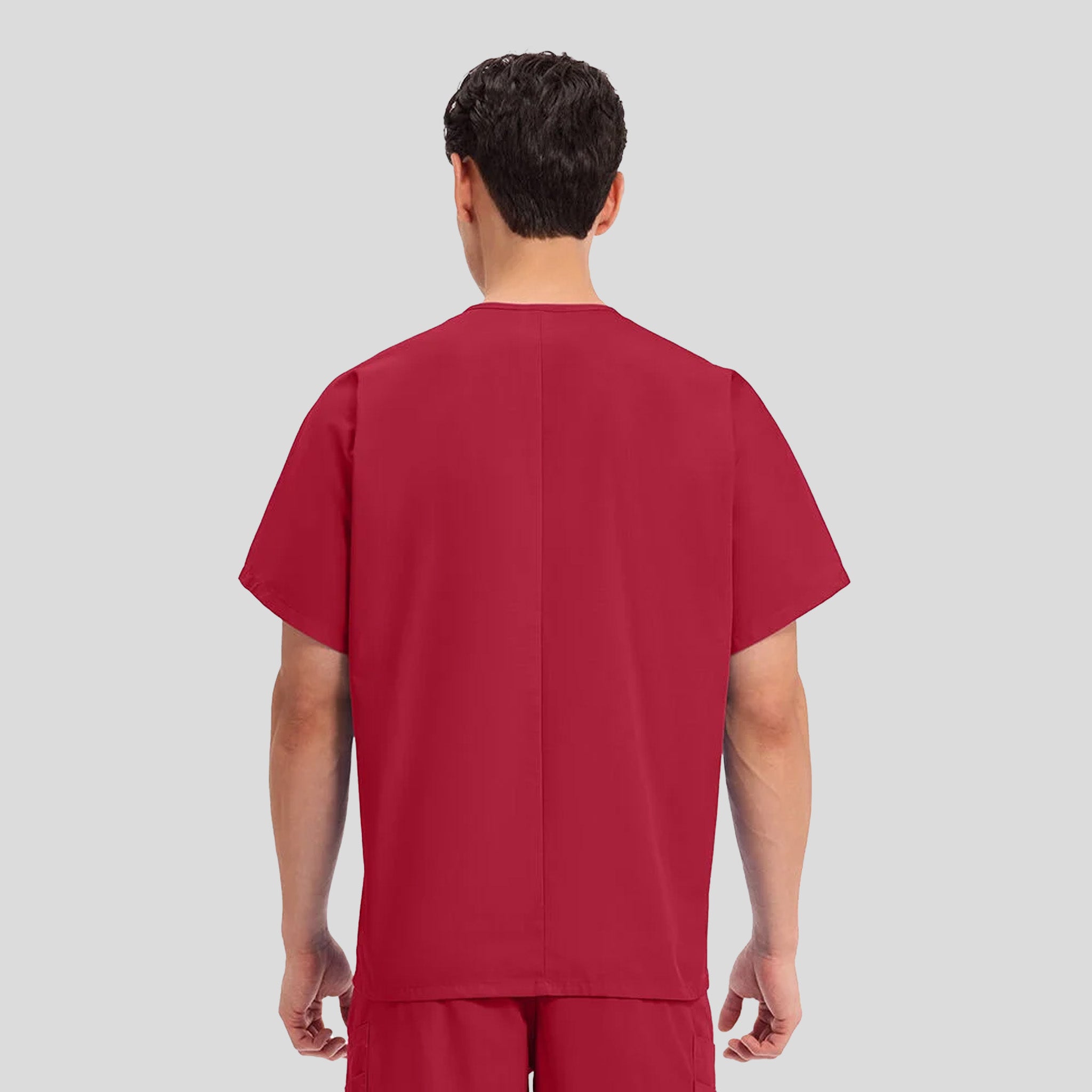 Unisex V-Neck 1 Pocket | Red