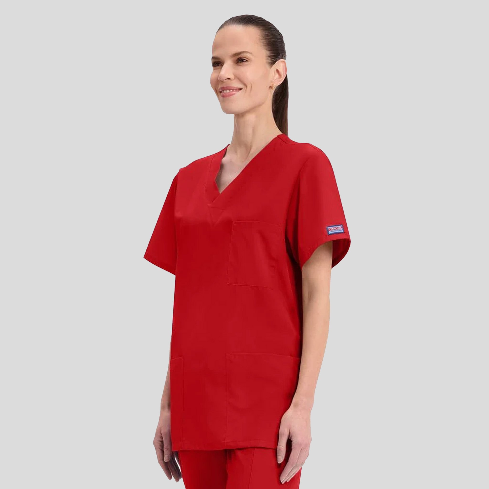 Unisex V-Neck 3 Pocket | Red