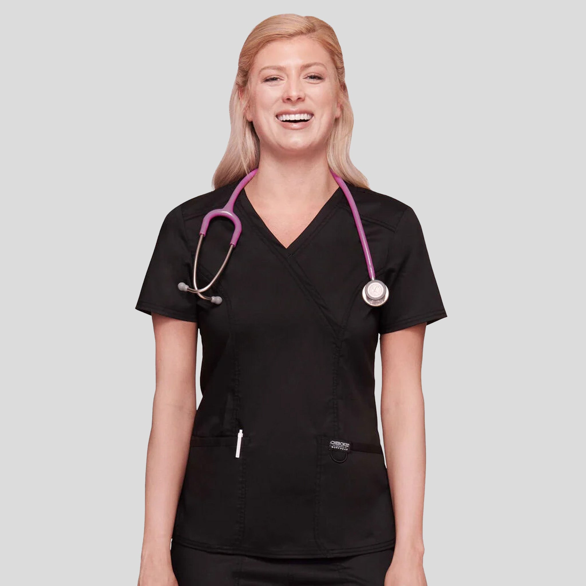 Women's Mock Wrap Princess Seam | Black