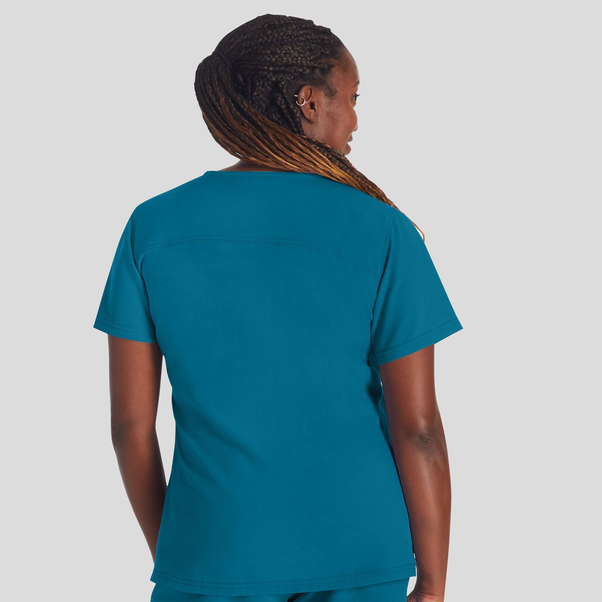 Women's V-Neck Scrub Top | Caribbean