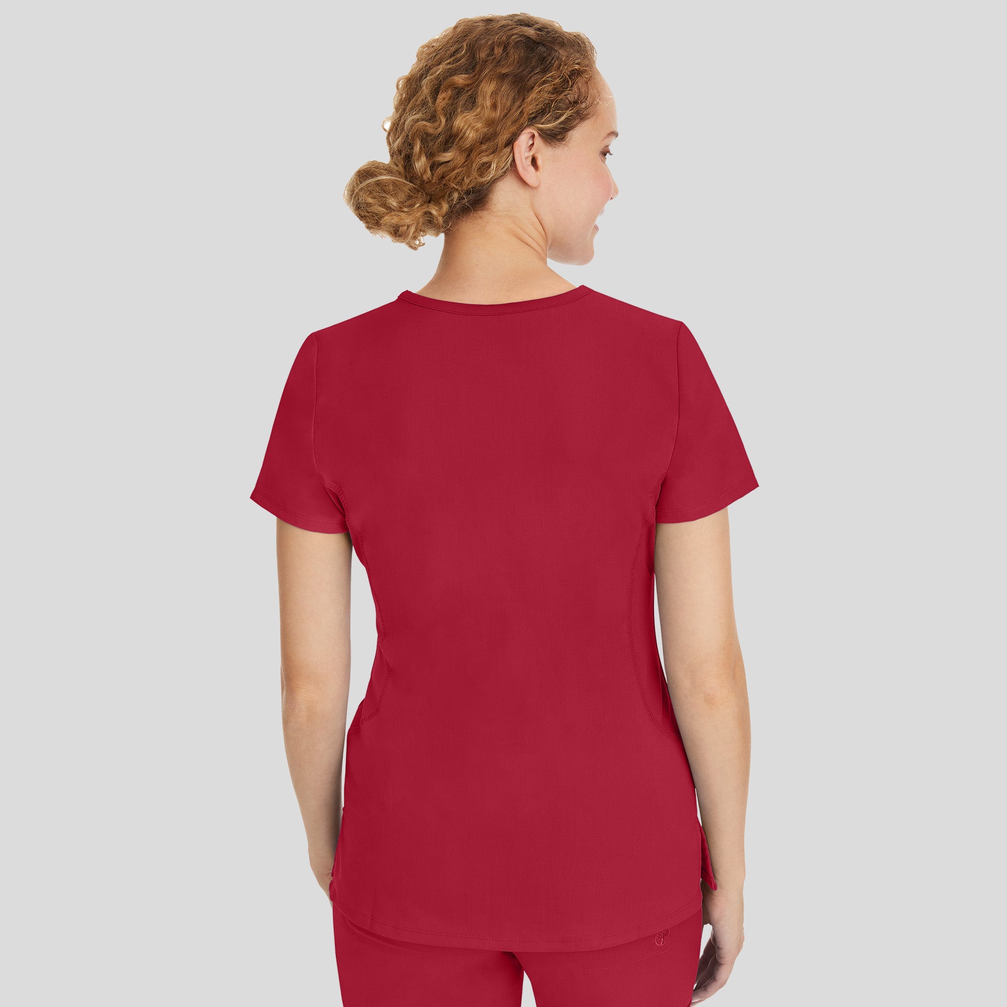 Juliet V-Neck Yoga Scrub Top | Red