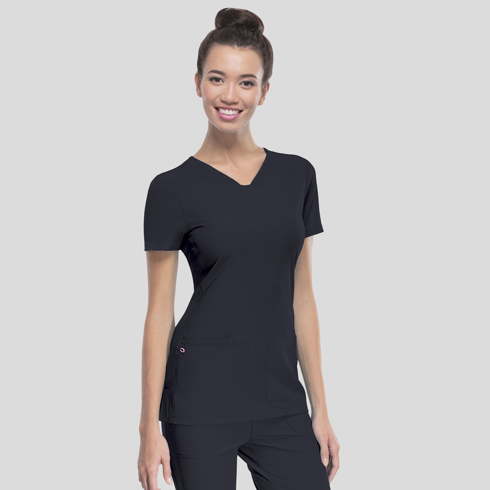 Pitter-Pat V-Neck Top | Pewter
