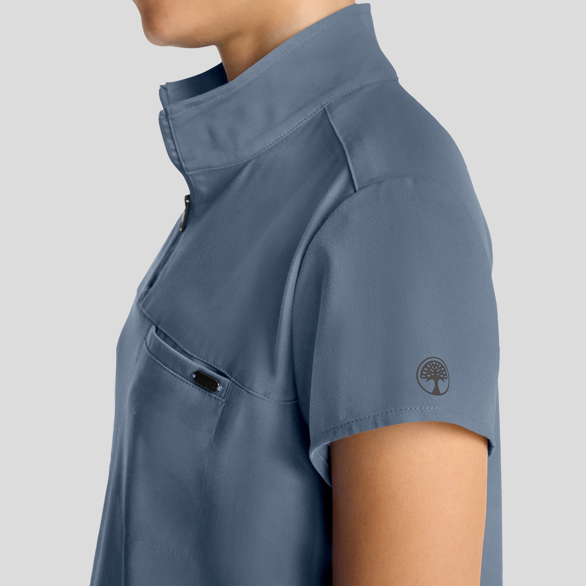 Women's Bella Quarter Zip Scrub Top | Twilight Blue