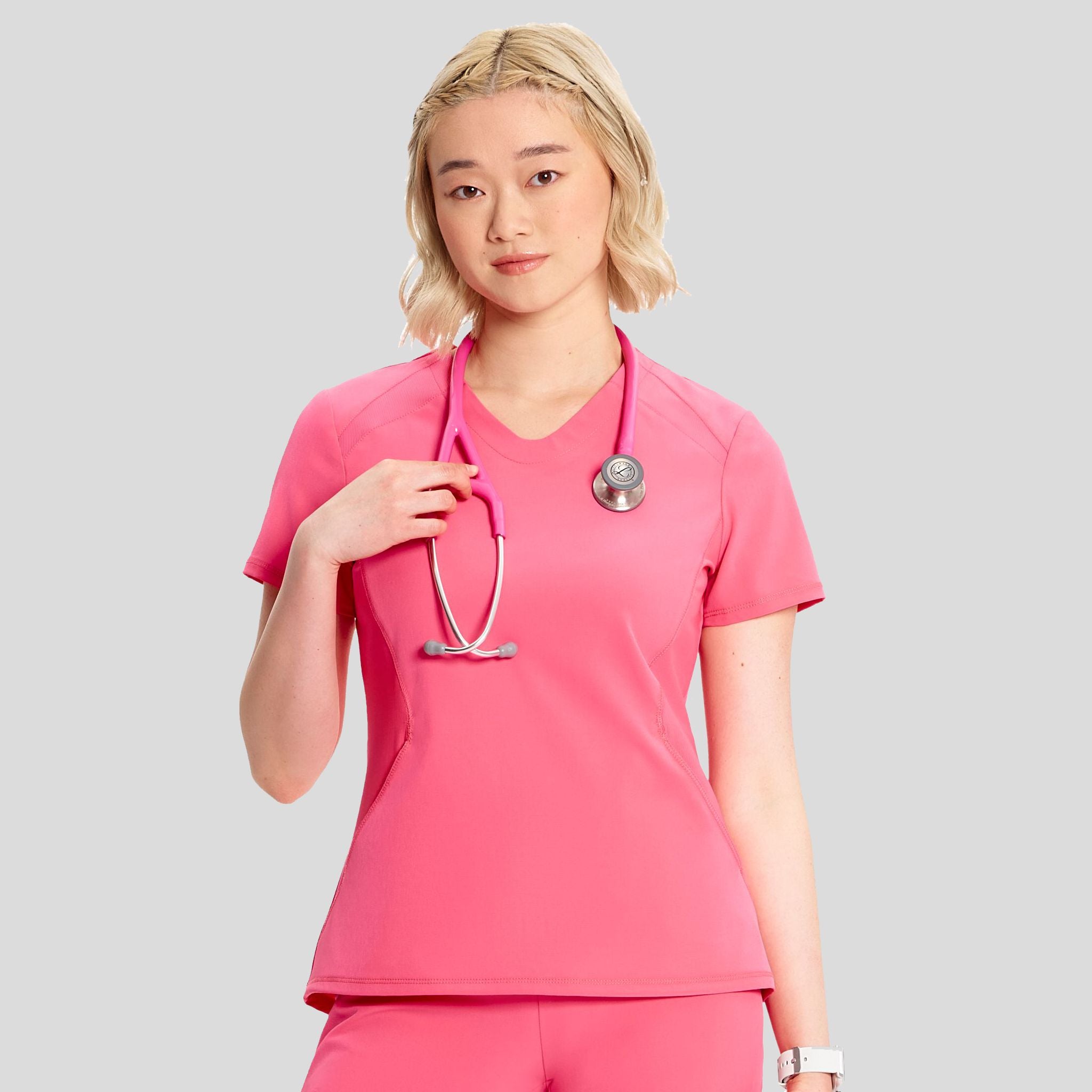 V-Neck Top | Power Pink