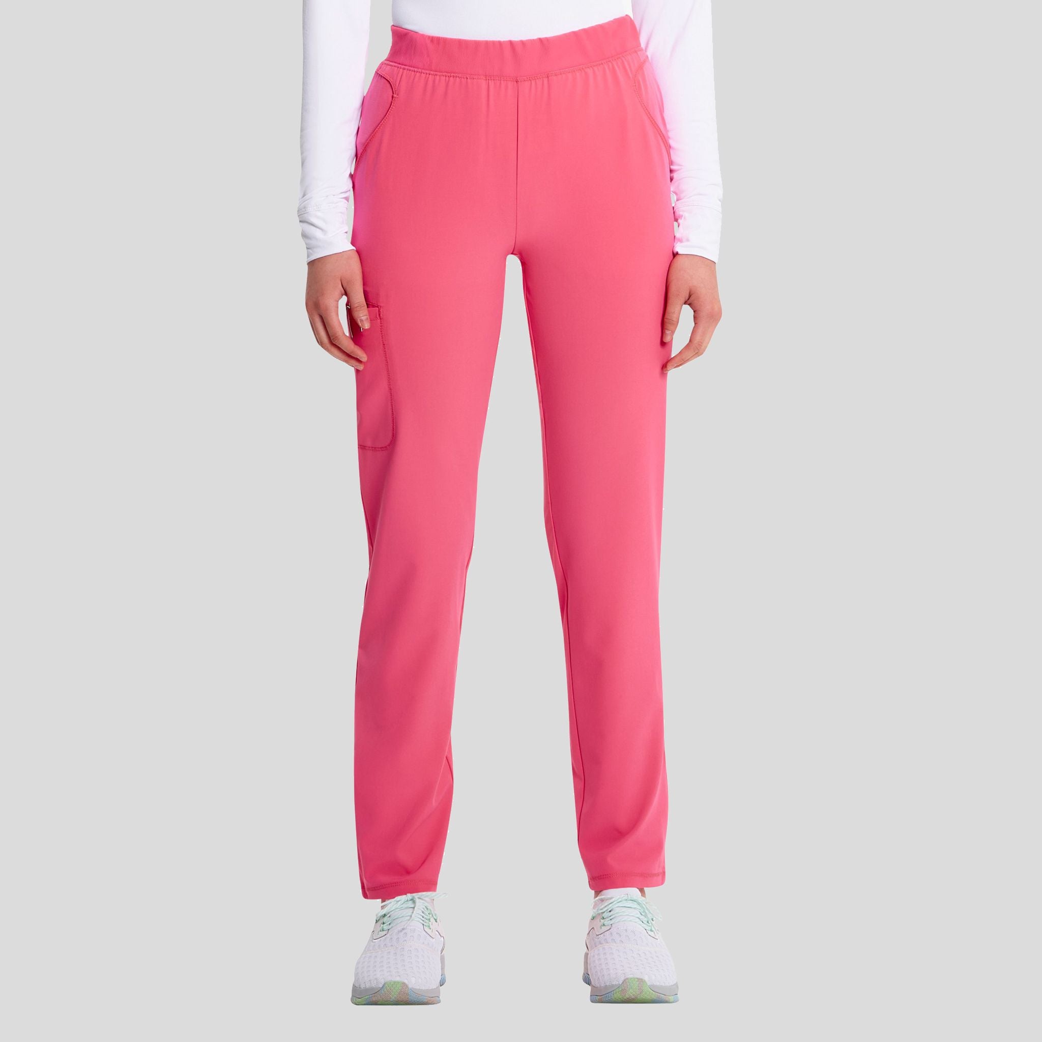 Mid Rise Pull-on Tapered Leg Cargo Pant | Power Pink