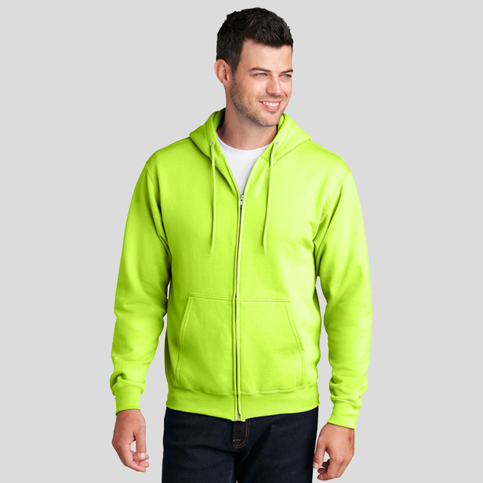 Core Fleece Full-Zip Hooded Sweatshirt | Neon Yellow