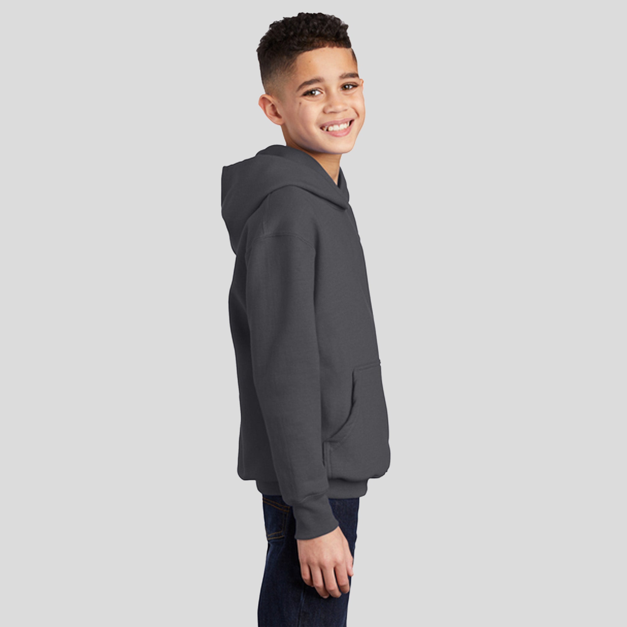 Youth Core Fleece Pullover Hooded Sweatshirt | Charcoal